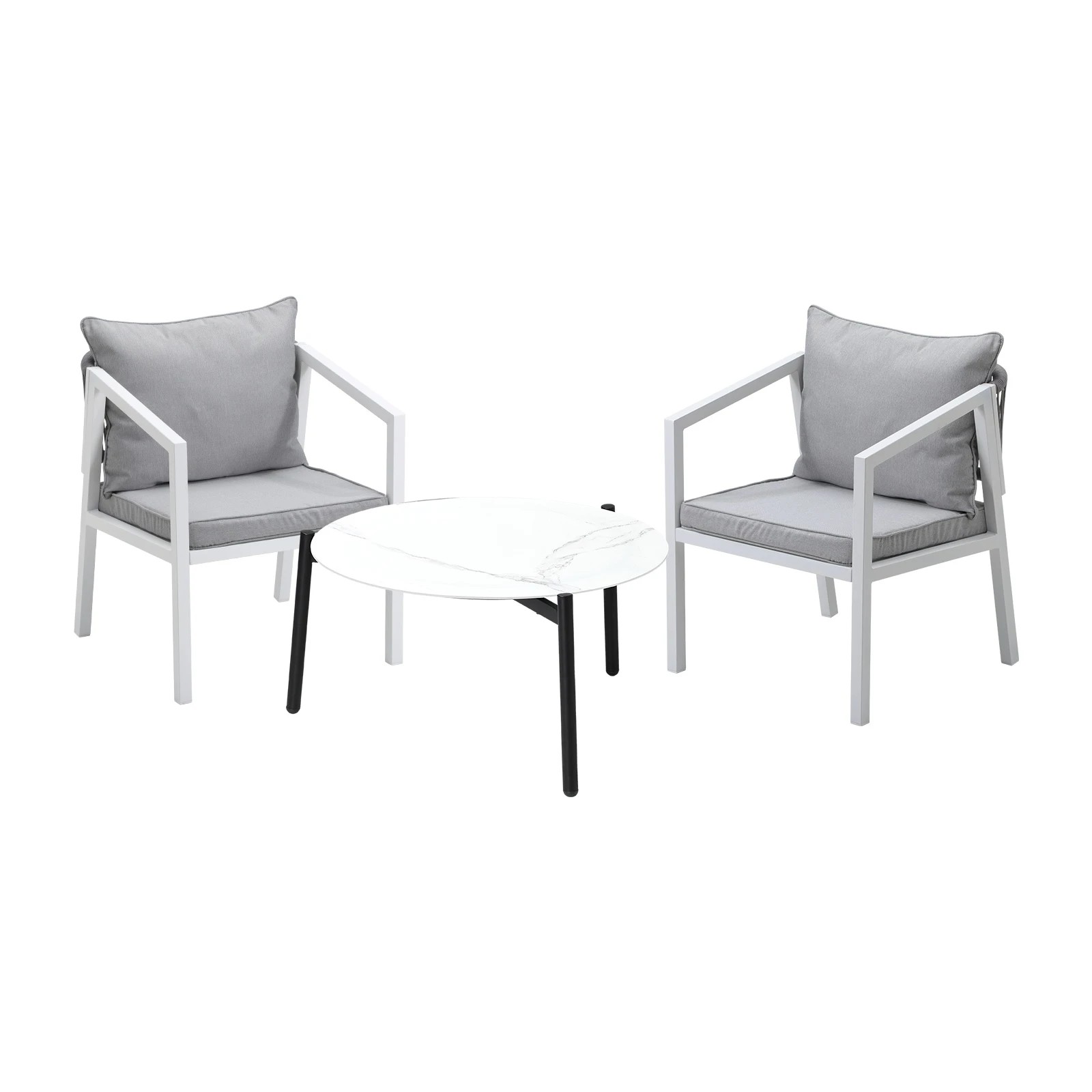 1 Livsip Outdoor Patio Setting Furniture Lounge Set White 70cm Coffee Table - Multi, 1 of 9