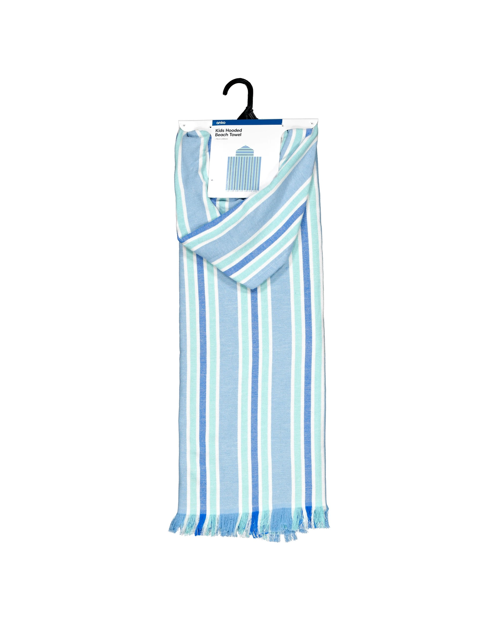 8 Cotton Kids Hooded Beach Towel - Blue, 8 of 9