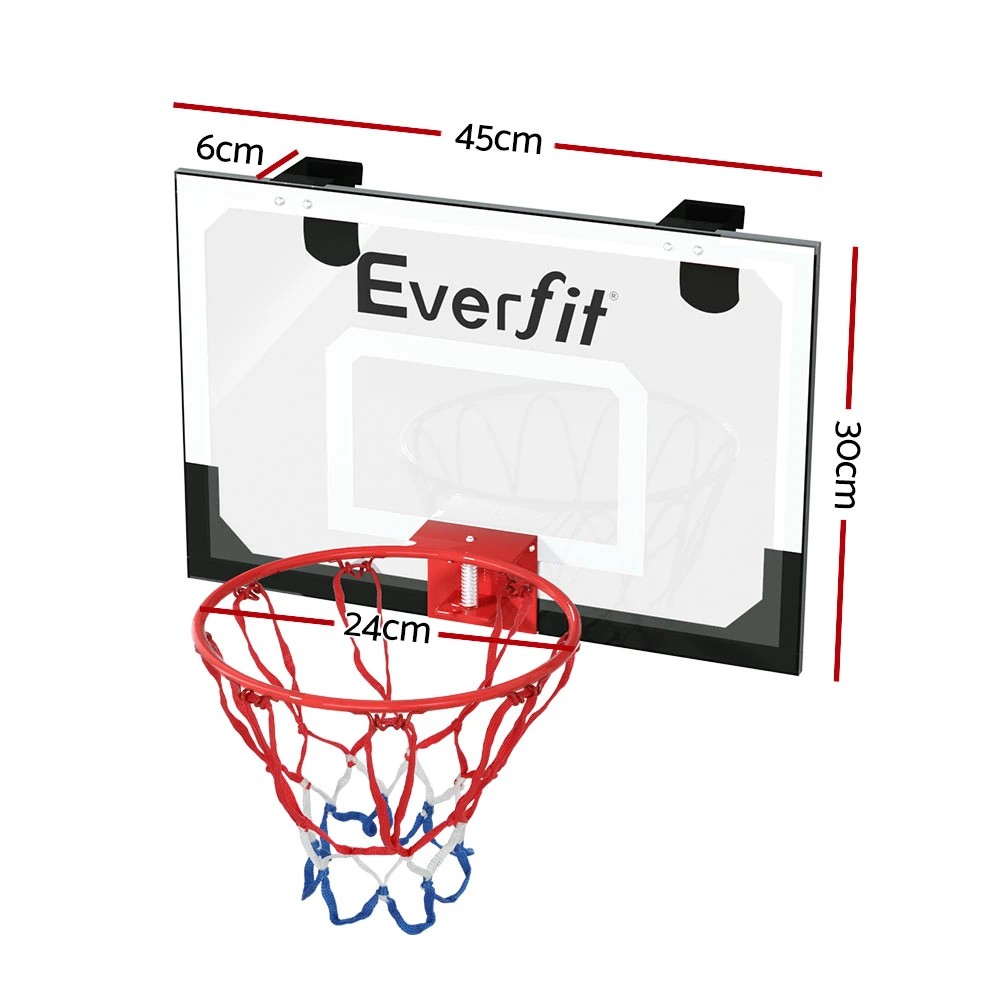 2 Everfit 23" Mini Basketball Hoop Backboard Door Wall Mounted Sports Kids - White, 2 of 7