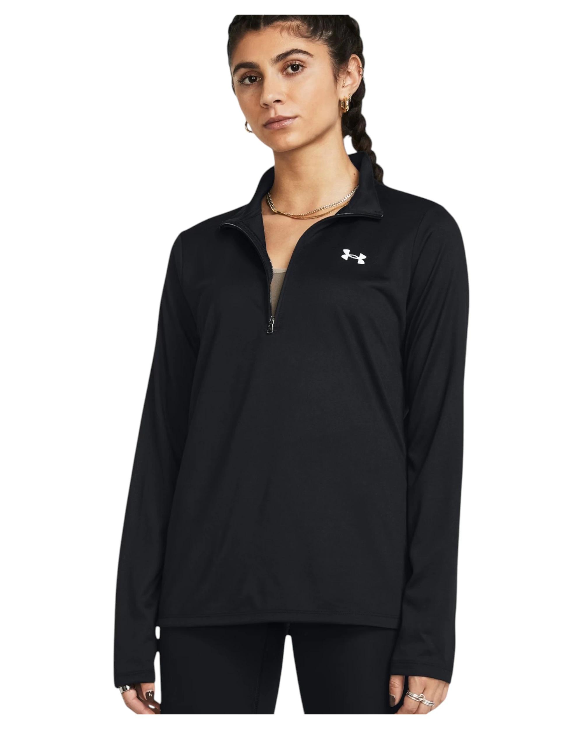 4 Under Armour Womens Tech 1/2 Zip Black Jacket Shirt BLACK, 4 of 4