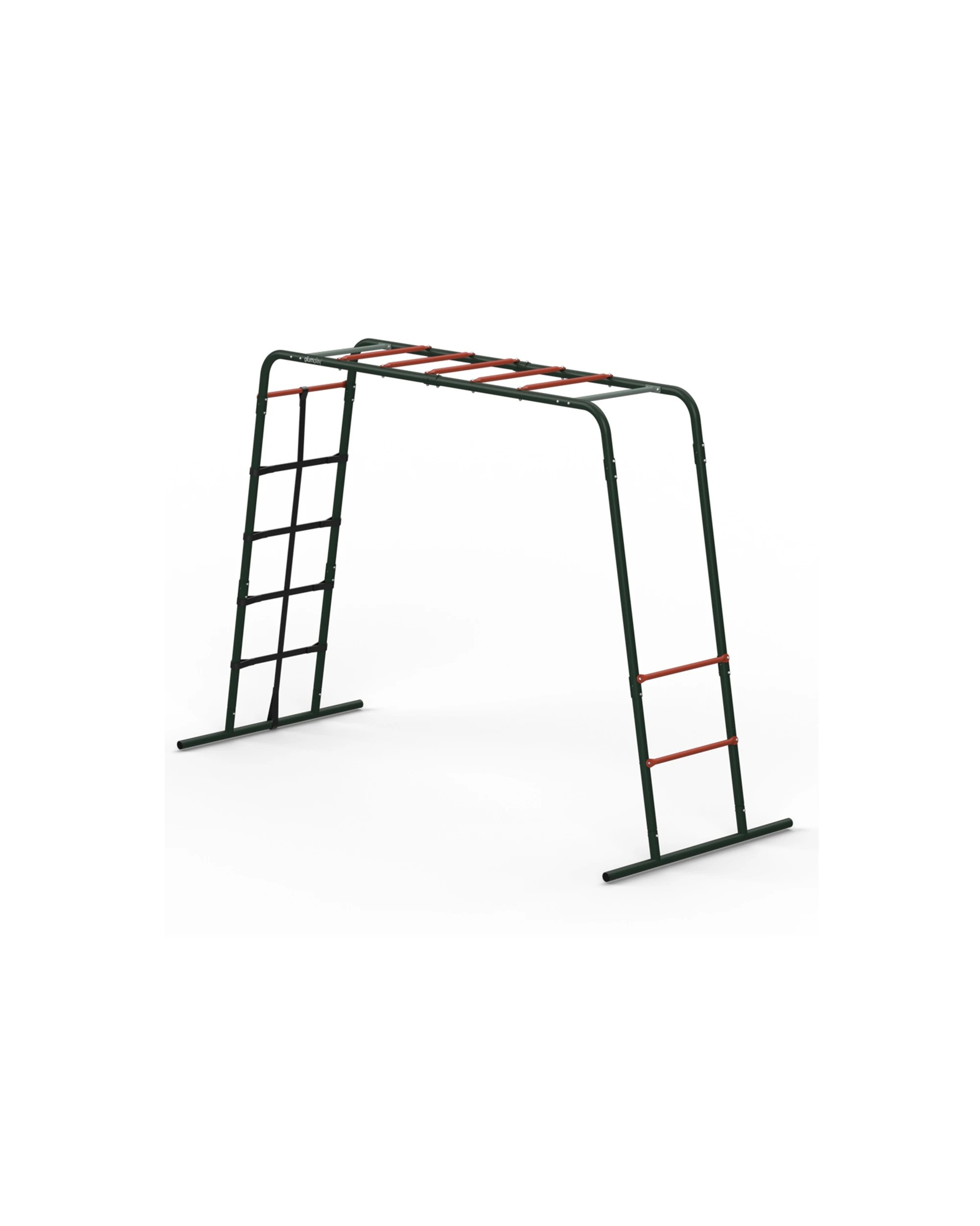 4 Plum Play Au Metal Monkey Bars Climbing Frame With Cargo Net 160x250x180cm - Green, 4 of 6