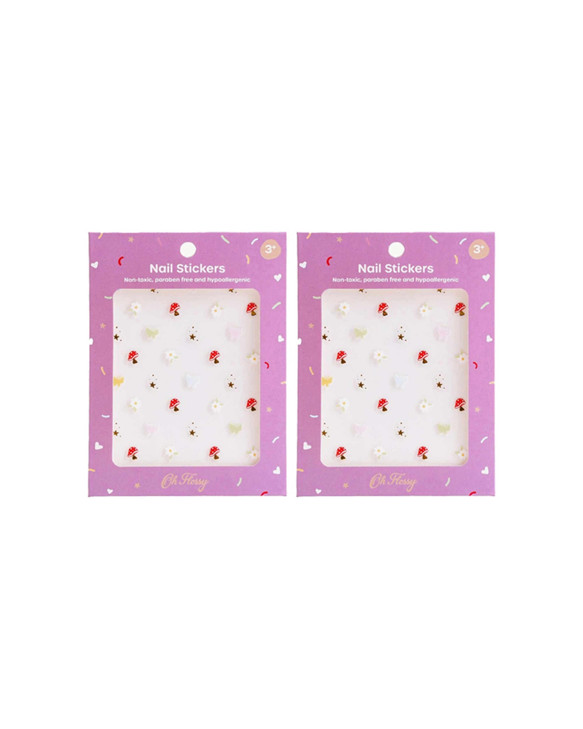 1 OH FLOSSY 2PK Non-Toxic Kids Nail Stickers Design Magic Garden - Multi, 1 of 3