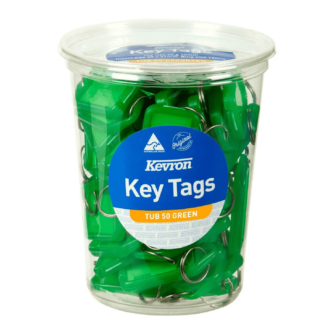 1 Kevron ID5 Key Tags Green 50 Pack, 1 of 1
