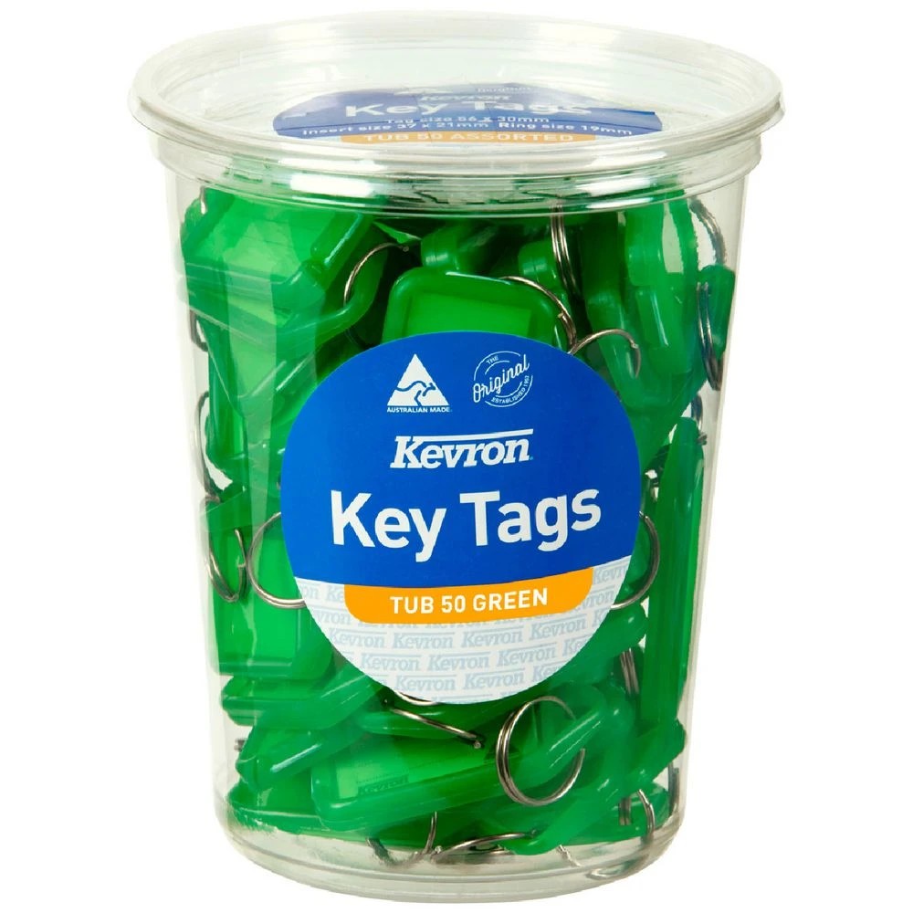 1 Kevron ID5 Key Tags Green 50 Pack, 1 of 1