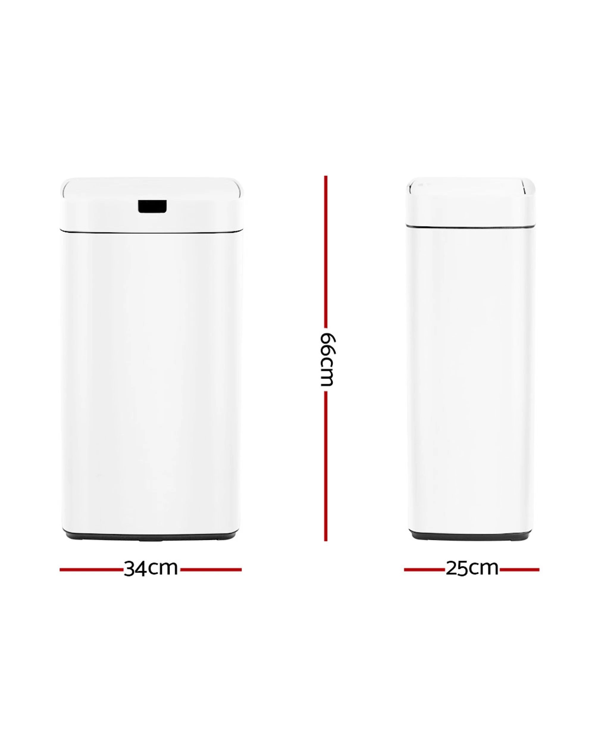 2 Devanti 45l Motion Sensor Bin Rubbish Automatic
 - White, 2 of 3