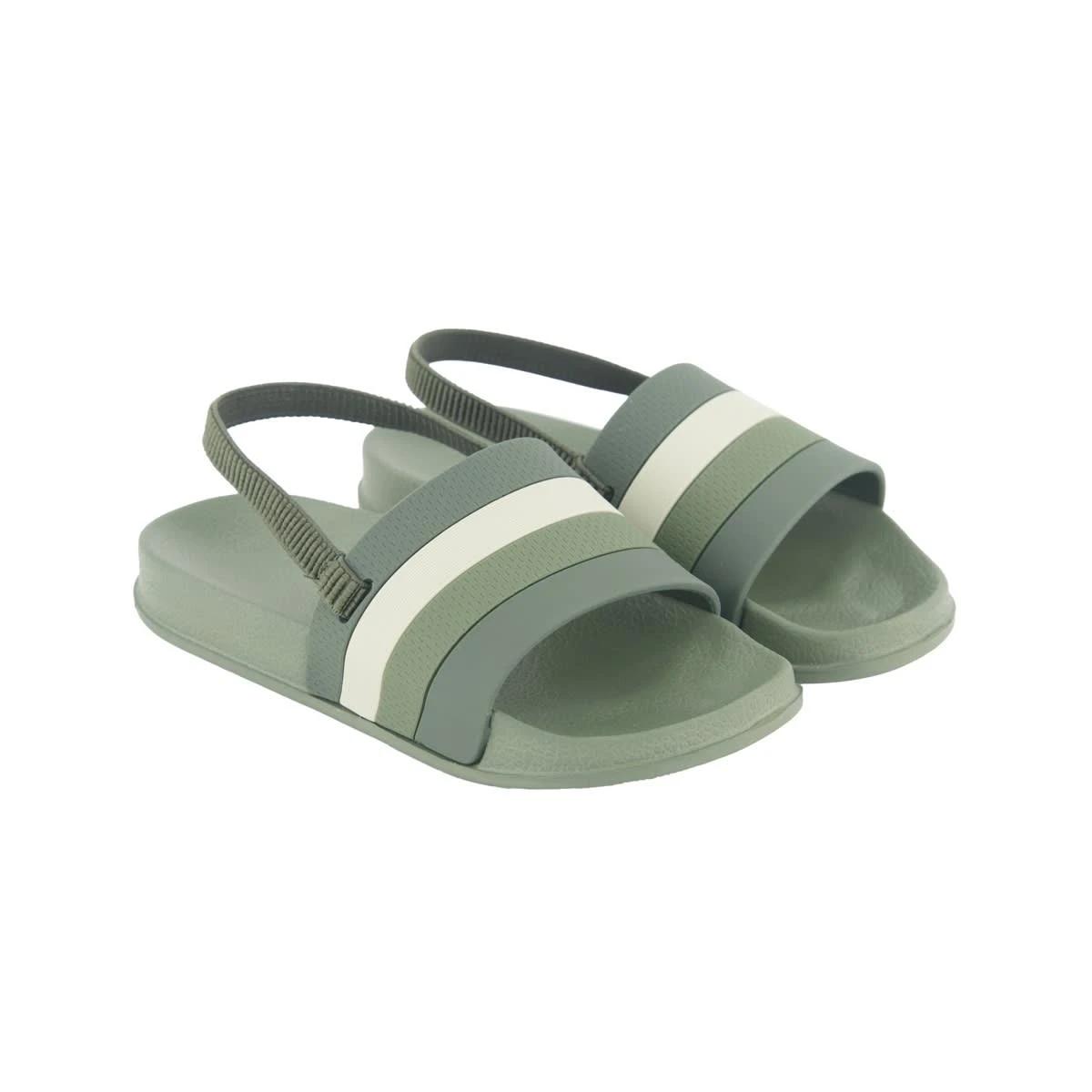 2 Junior Pool Slides Stripe Grn, 2 of 5