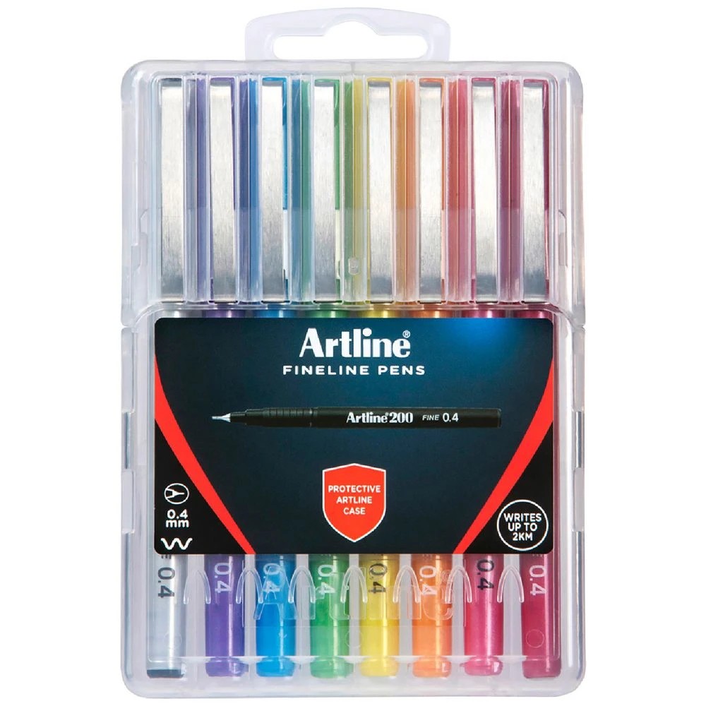 1 Artline 200 Fineliner Pens Assorted Brights 8 Pack, 1 of 4