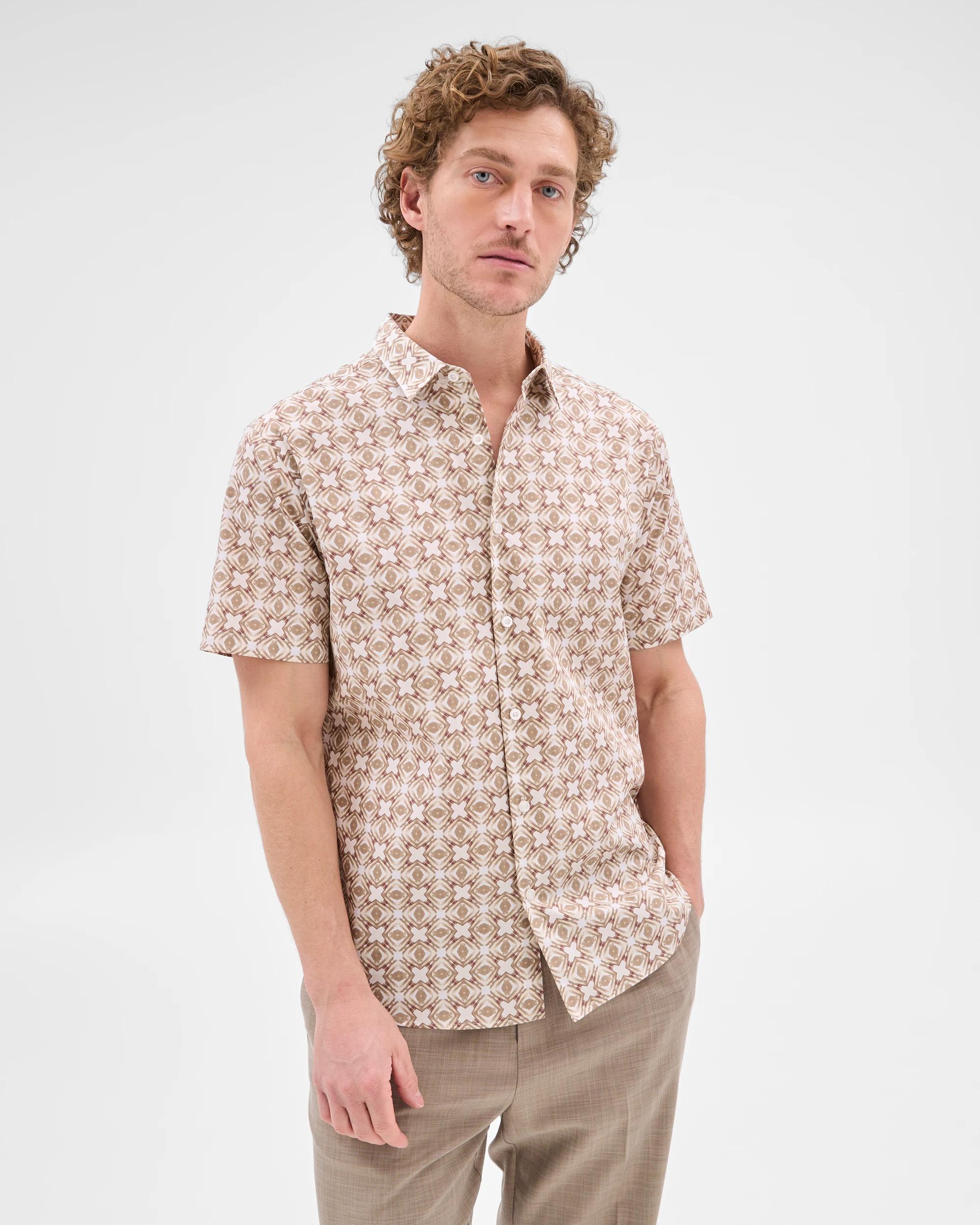 1 Australian Cotton Short Sleeve Shirt - Preview GEO NEUTRAL, 1 of 10