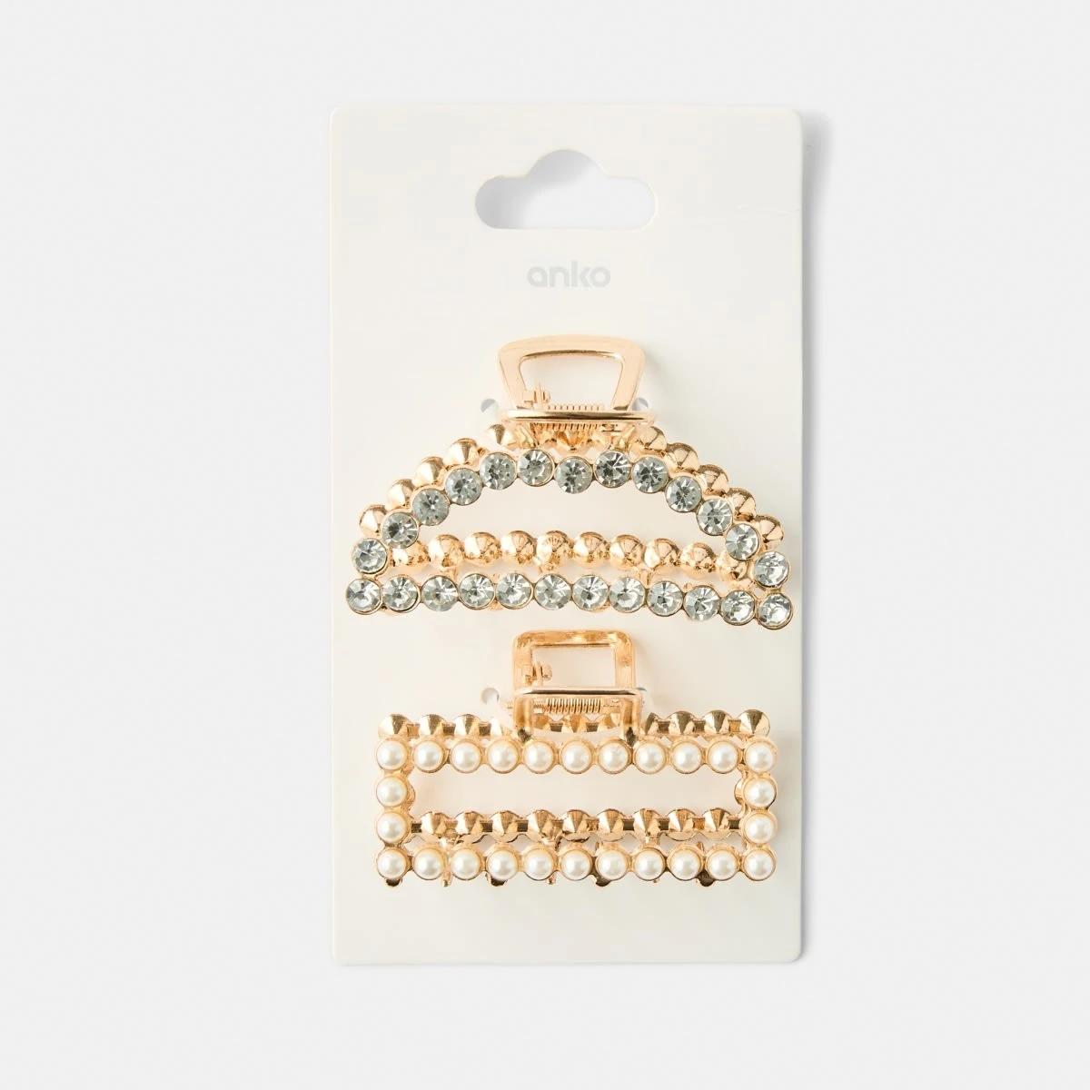 4 2 Pack Gold Tone Metal Hair Clips Gold, 4 of 4