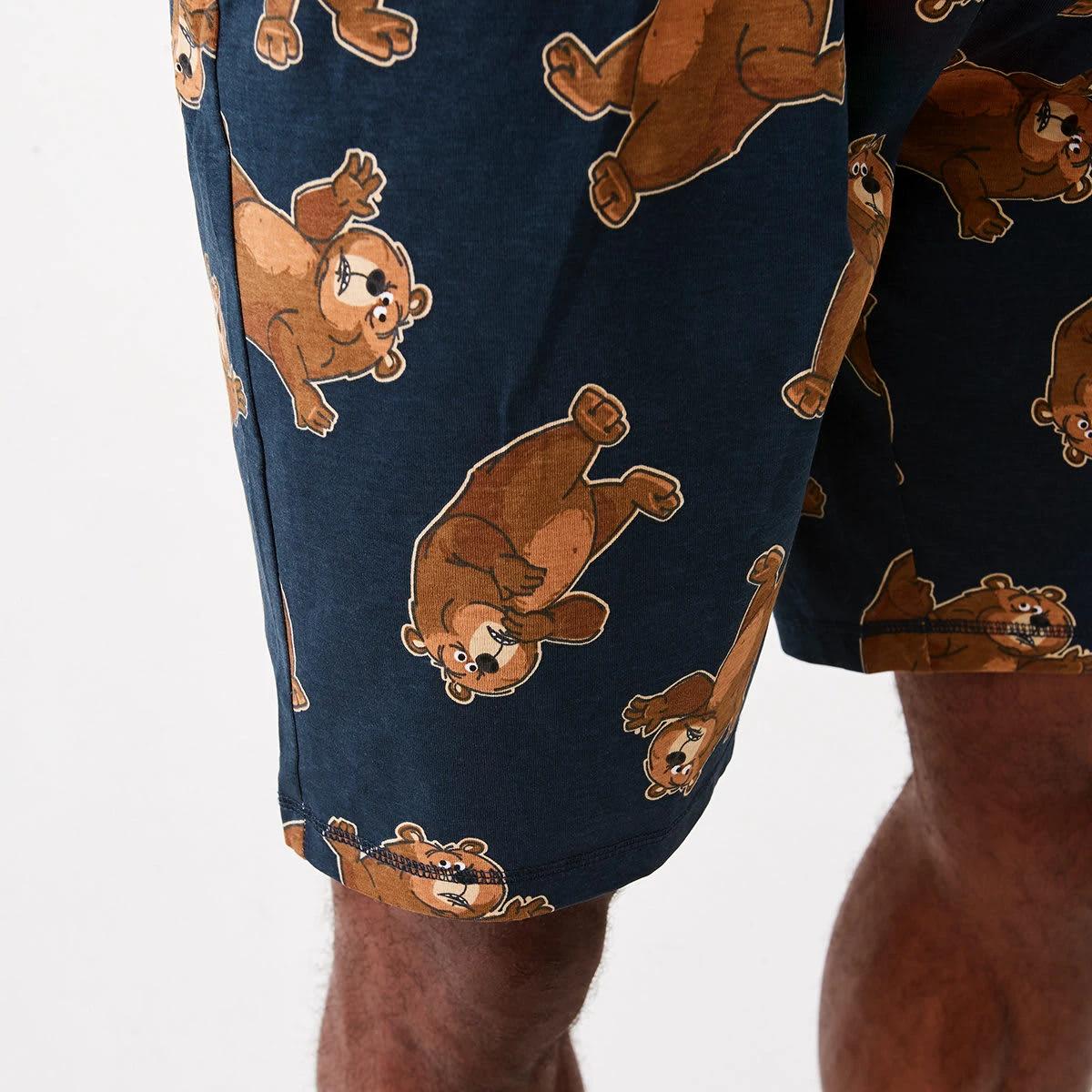 7 Short Sleeve Knit Short Pyjama Set Caff Bear, 7 of 8