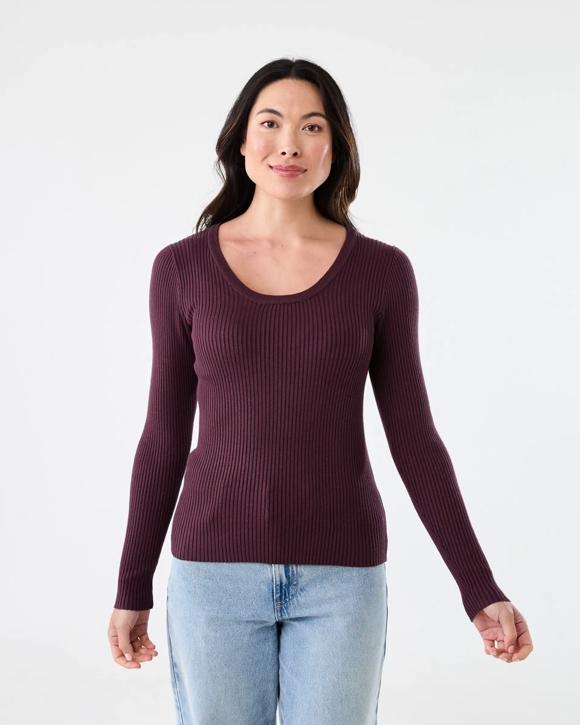 Long Sleeve Scoop Neck Top