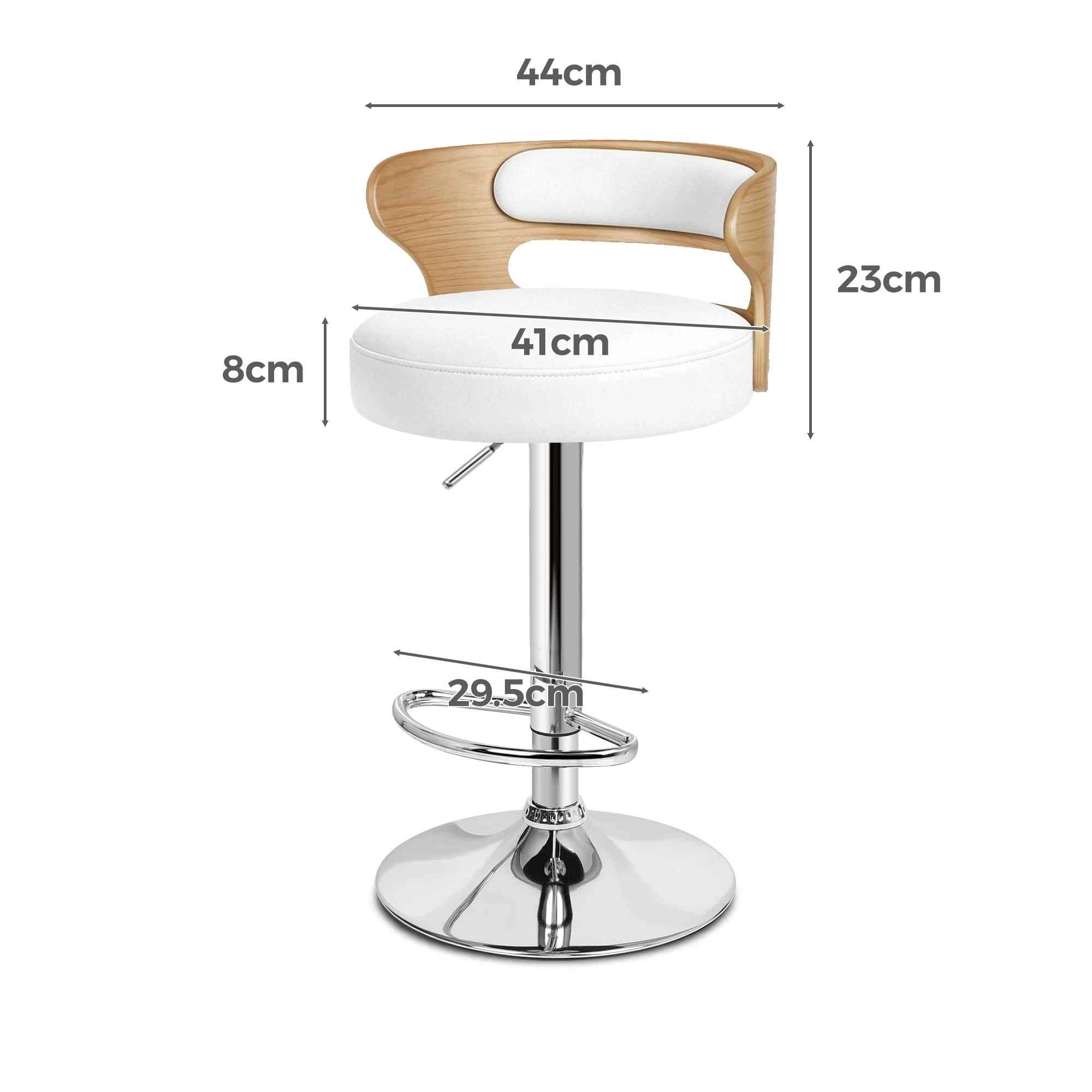 7 Alfordson 2x Bar Stools Kitchen Swivel chair Leather Gas lift - White, 7 of 9