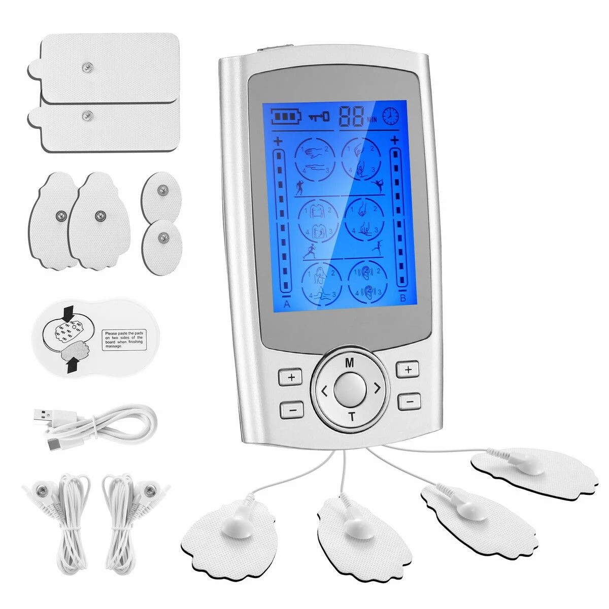 1 HOMASA Rechargeable Portable TENS EMS Muscle Stimulator Machine, 1 of 4