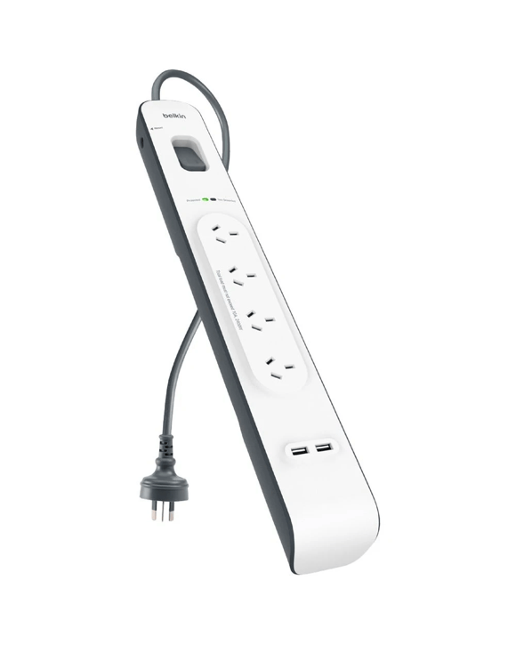 Belkin 4 Outlet Powerboard with 2 USB Ports 2.4A