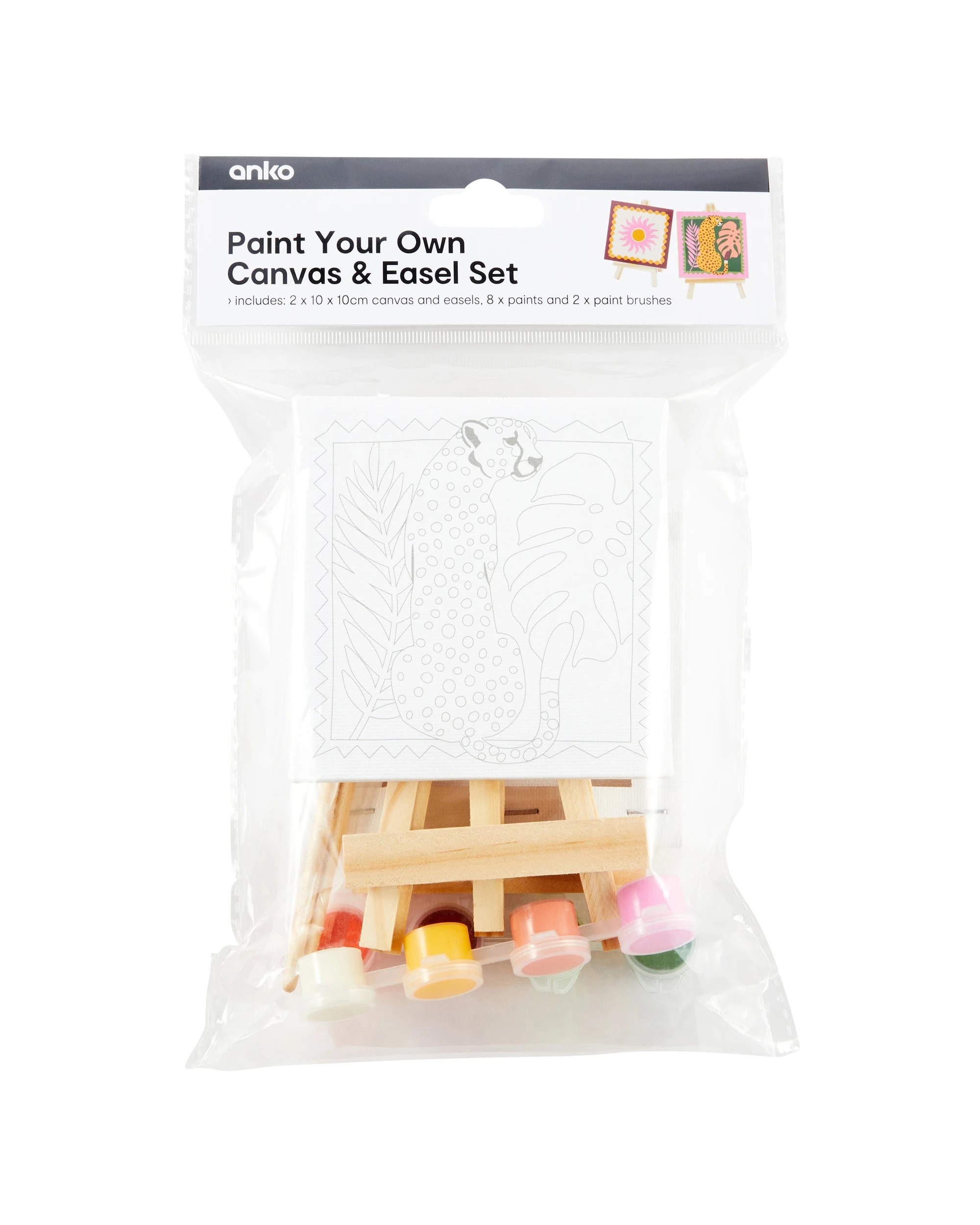 1 Paint Your Own Canvas & Easel Set - Tropic Vacay, 1 of 4