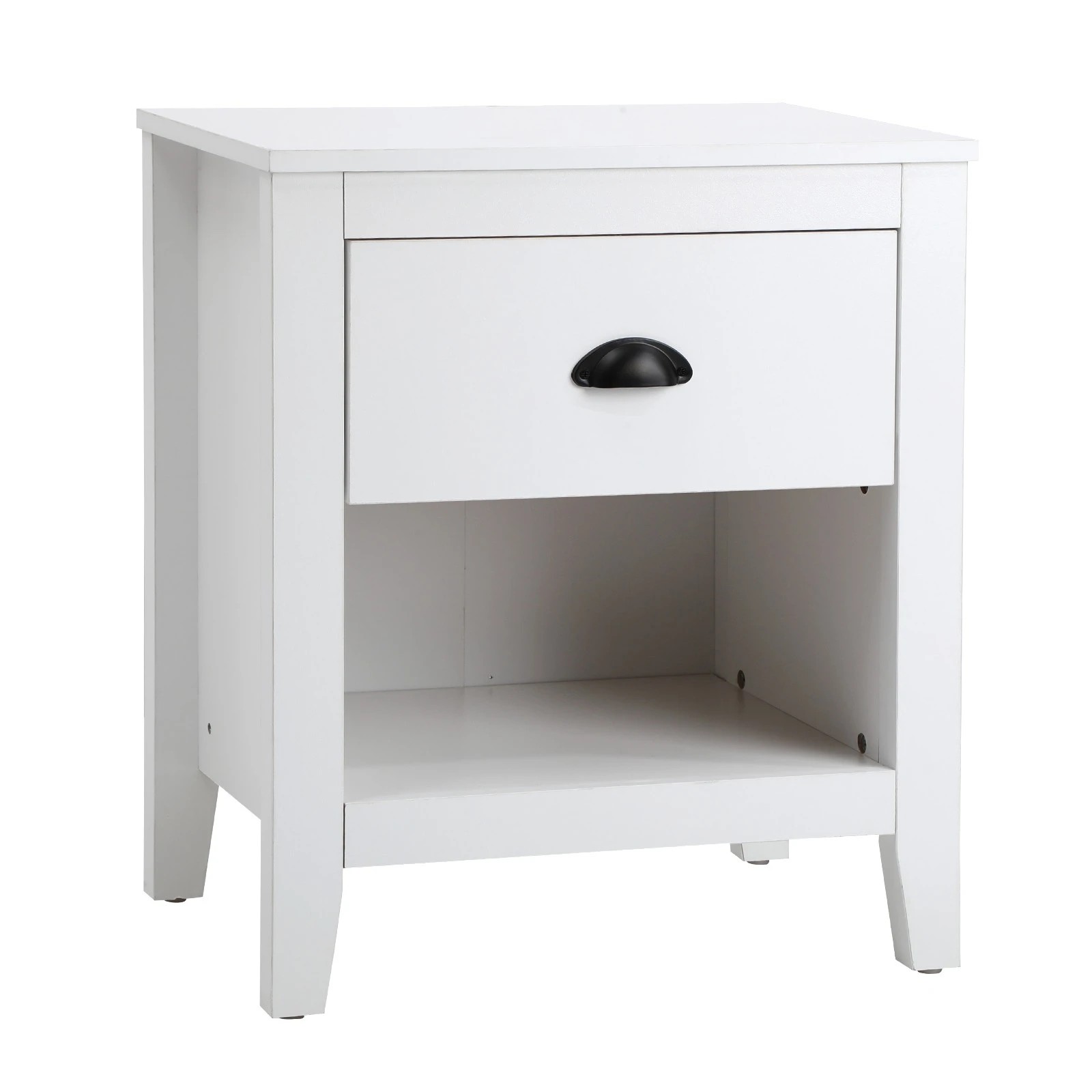 1 Oikiture Bedside Table Side End Tables Nightstand Vintage
 - White, 1 of 10
