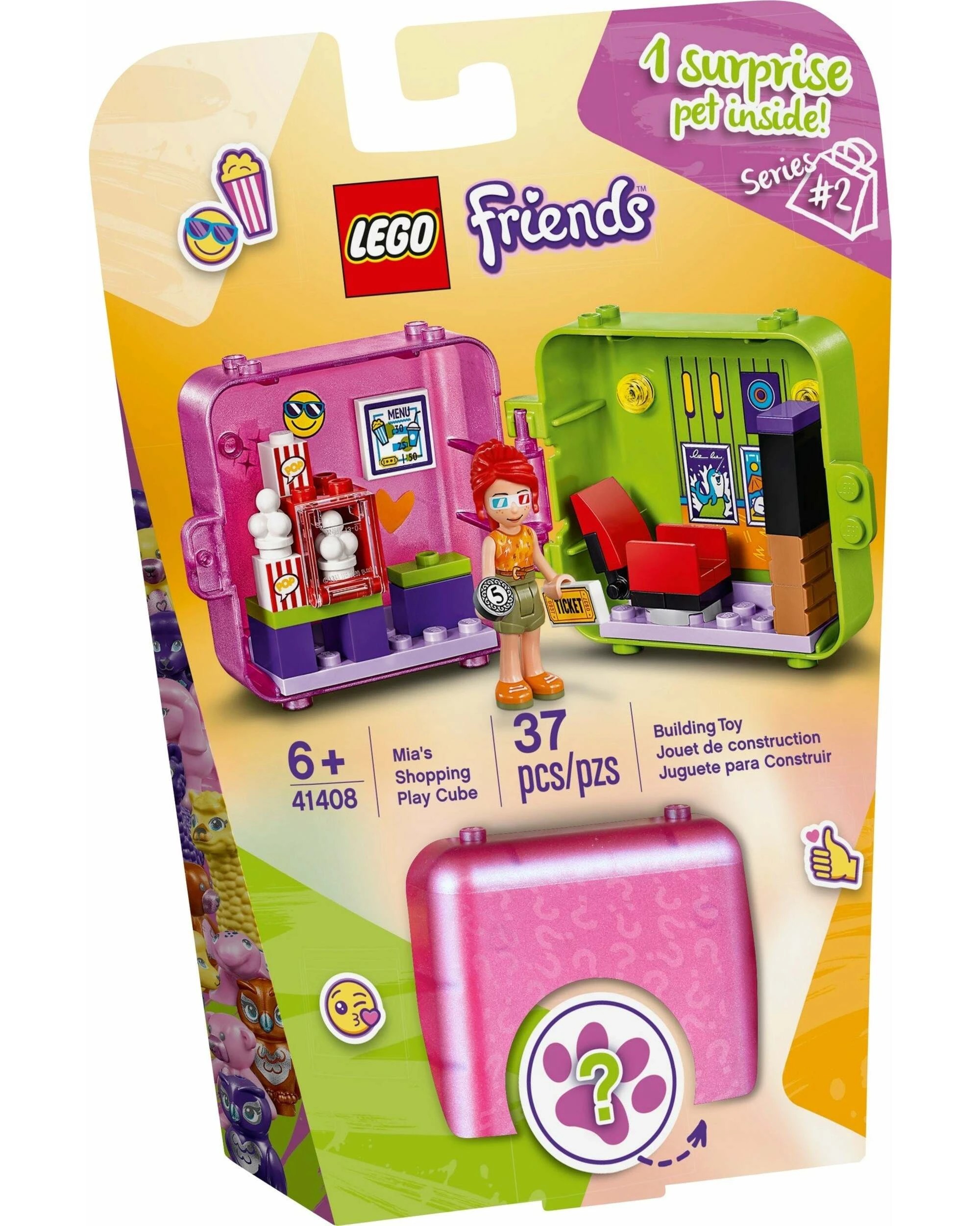 1 LEGO 41408 Mia's Movie Theater Play Cube: Portable Fun for Kids, 1 of 5