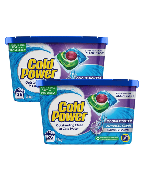 COLD POWER PK26 LAUNDRY CAPSULES ADVANCED CLEAN COLD WATERx2
