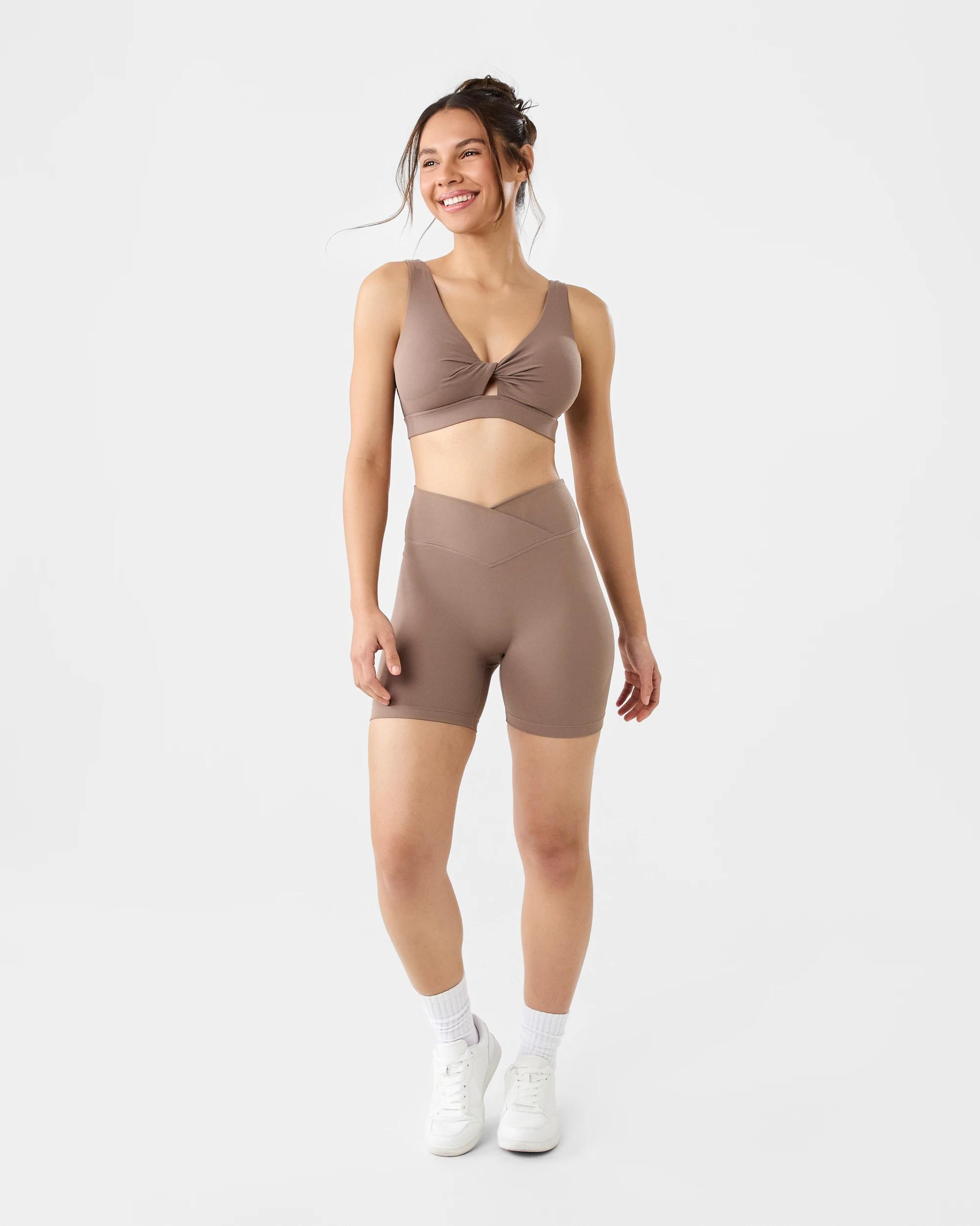 2 Active Womens Twist Front Studio Crop Top Soft Truff, 2 of 8