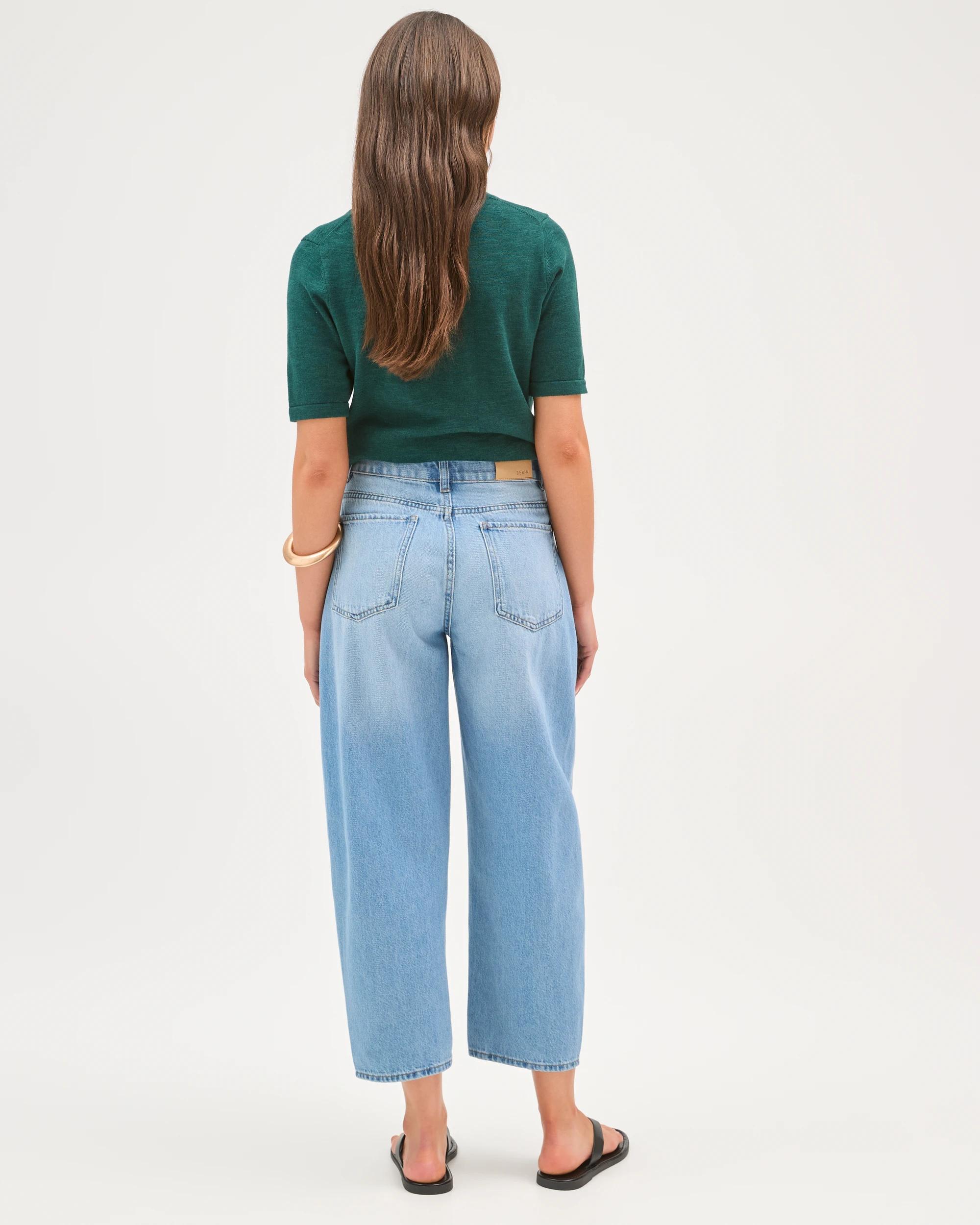 7 Target Petites Harper Barrel Leg Denim Jeans FADED BLUE, 7 of 7