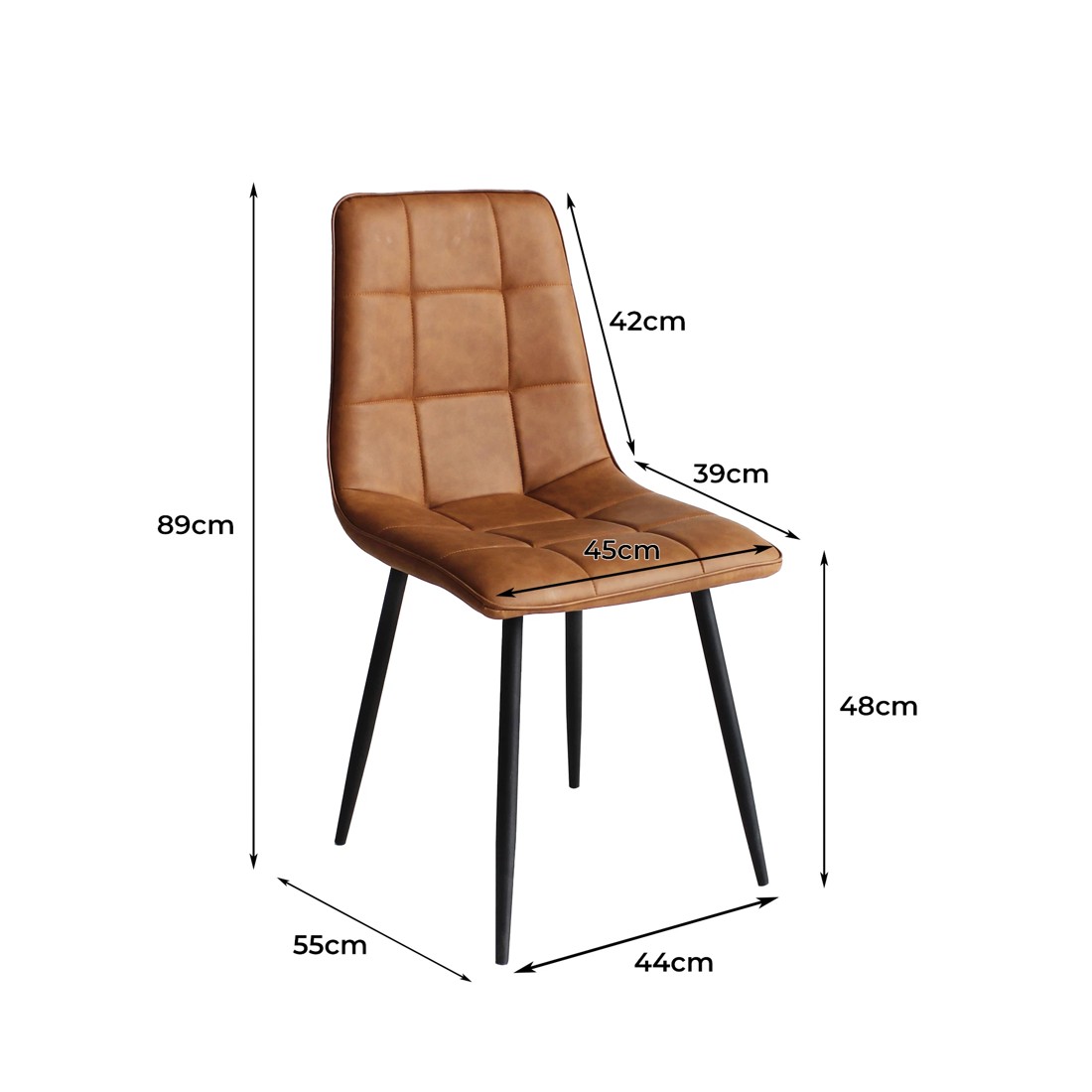 5 Levede 1 Set Of 4 Retro Dining Chairs - Brown, 5 of 6