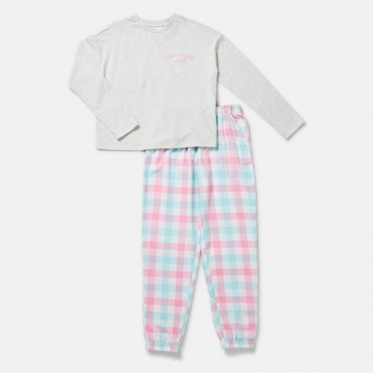 7 Knit Flannelette Pyjama Set Mrl Slogan, 7 of 10