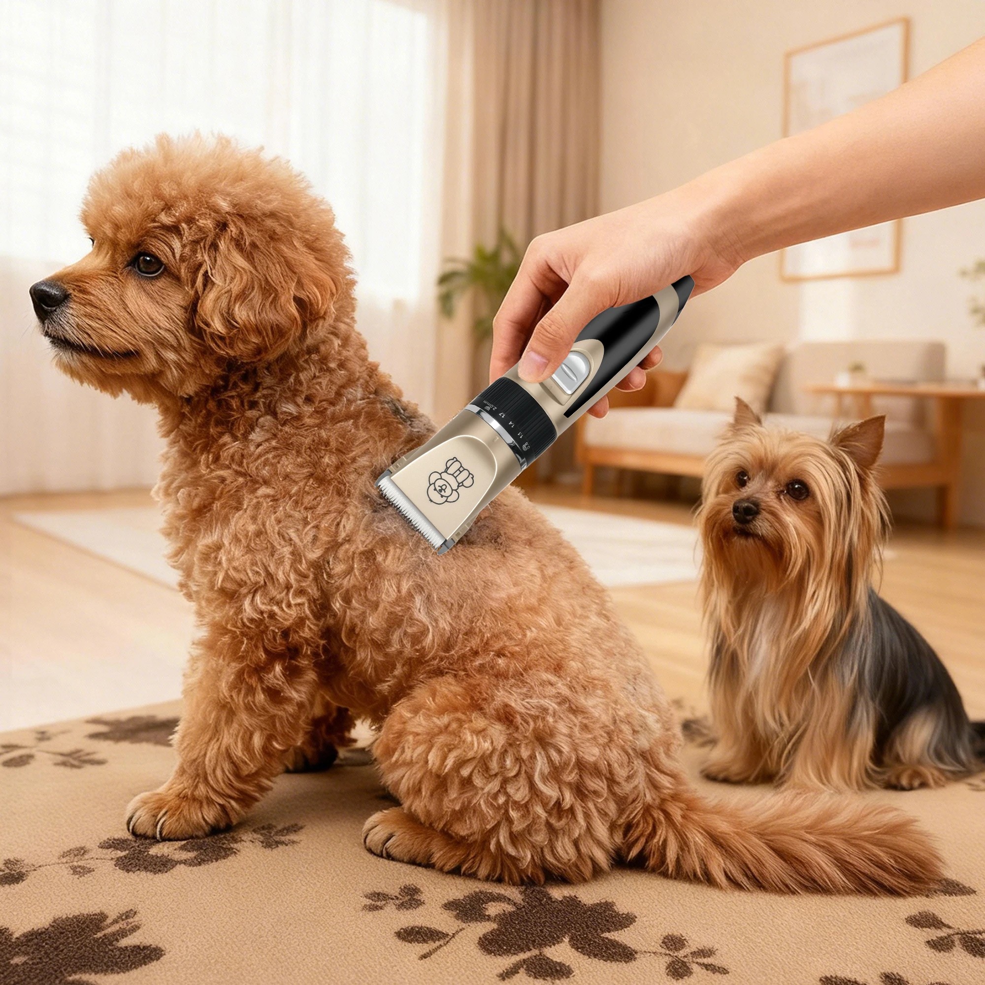 8 Pawz Dog Clippers Cordless Usb Rechargeable Pet Grooming Kit In Golden Colour, 8 of 9