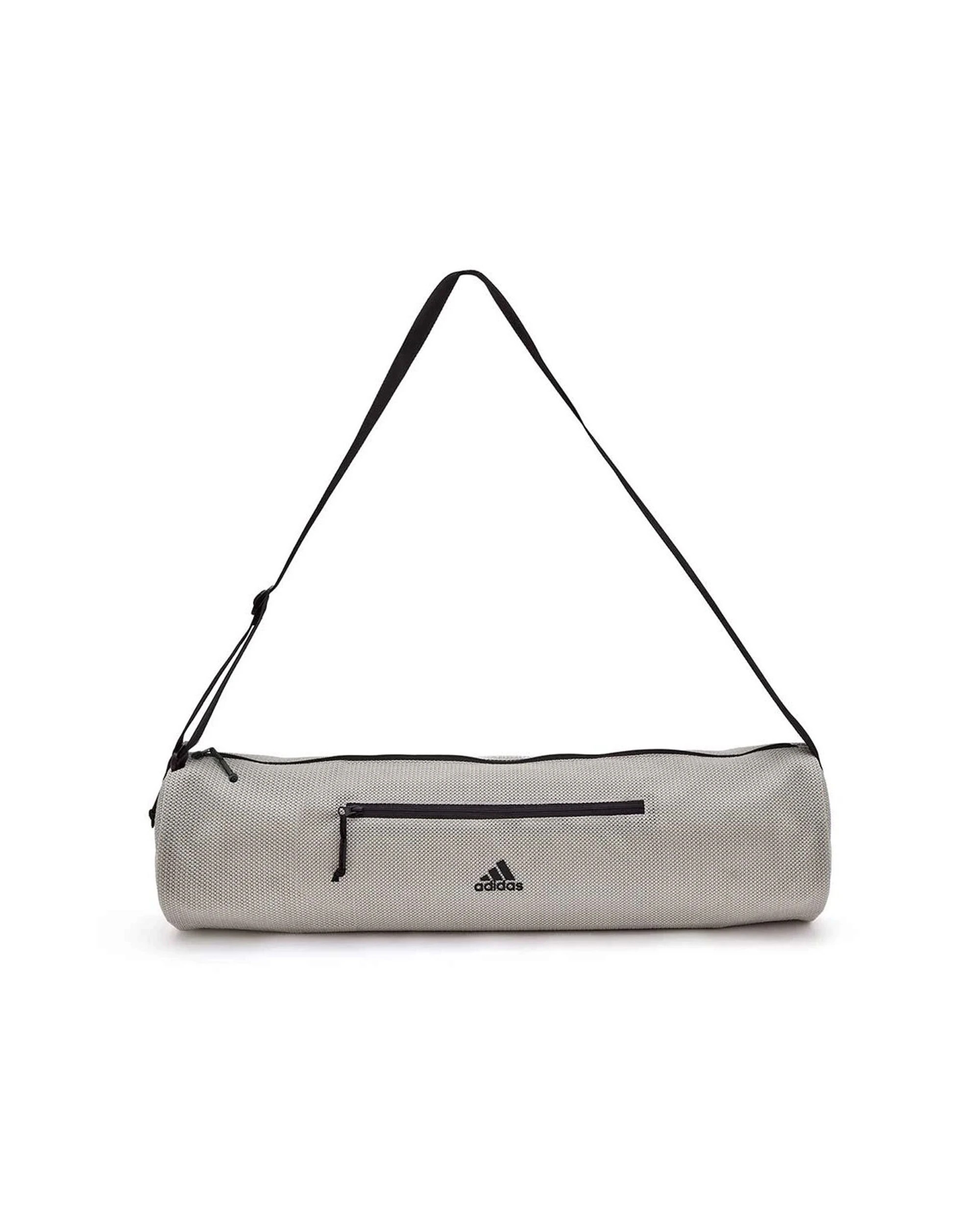 1 Adidas Mat Bag Yoga Carrier External Zip Pocket Woven Adjustable Strap - Grey, 1 of 9