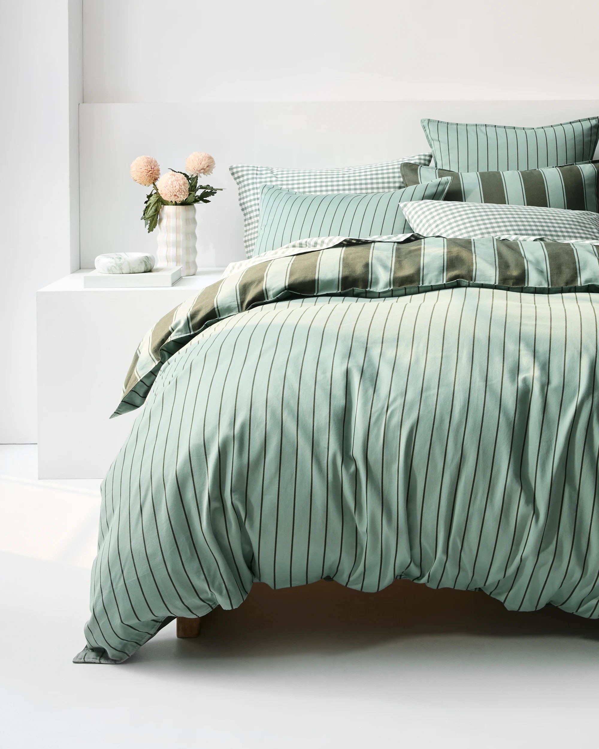 4 Target Rayne Stripe Quilt Cover Set - Super King Bed - Green, 4 of 10