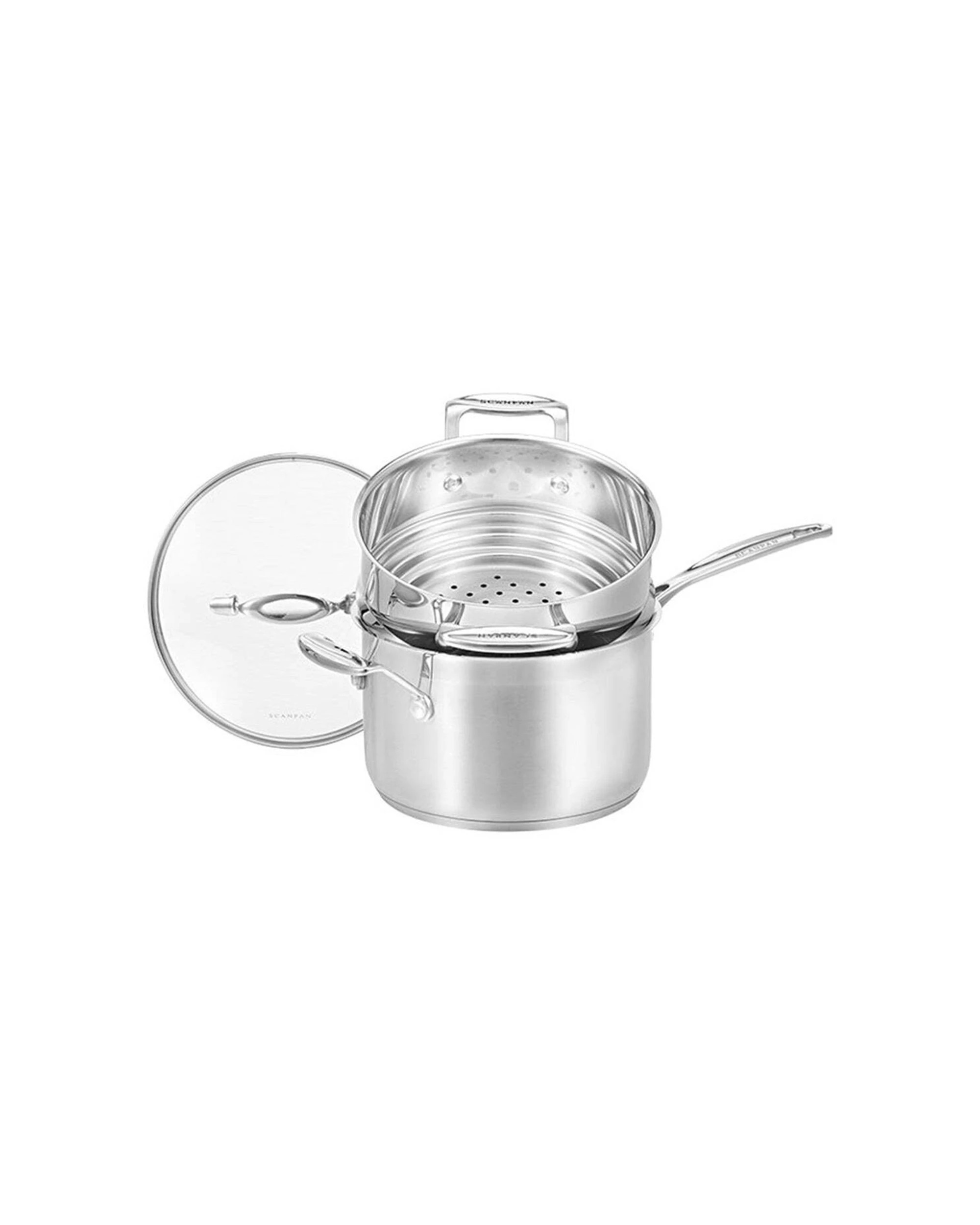 1 Scanpan Impact Stainless Steel Saucepan 20cm/3.5L With Multi-Steamer - Silver, 1 of 1