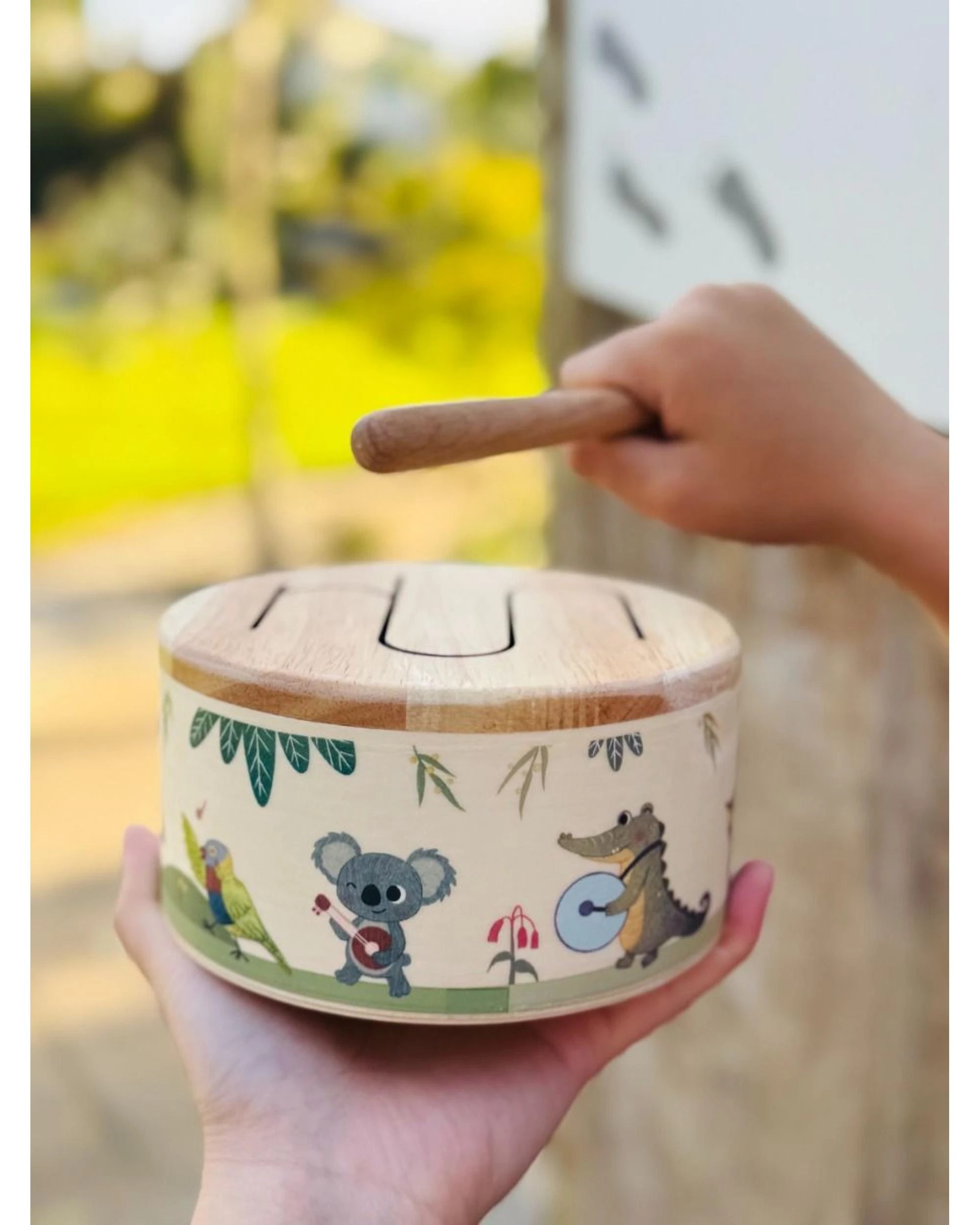 9 Onya Kids Outback Beats Wooden Drum with Australian Animals, 9 of 9