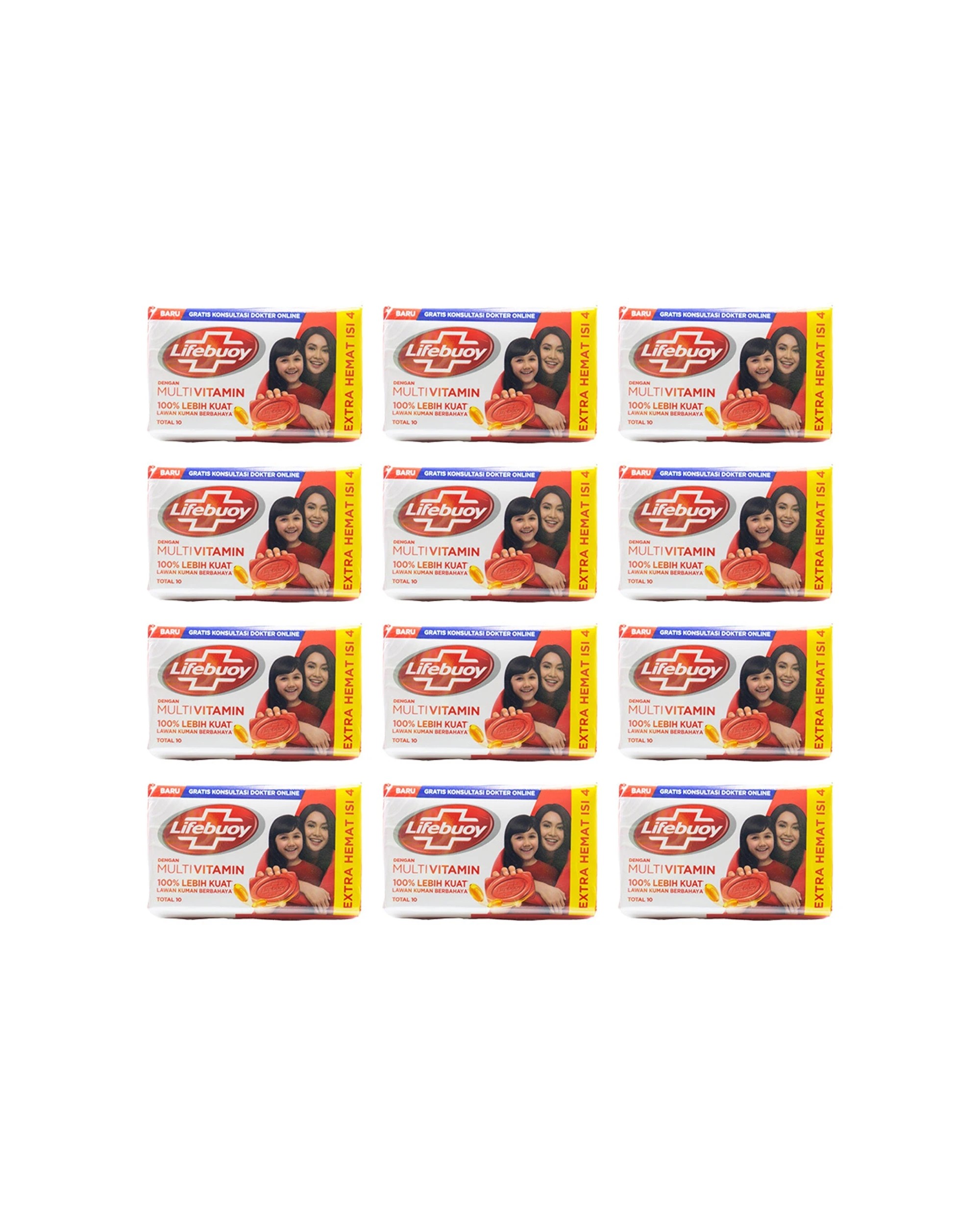 1 Lifebuoy 12 x 4pc Shower Bath Soap Bars 60g Multivitamin Nourishing Cleanse - Multi, 1 of 5