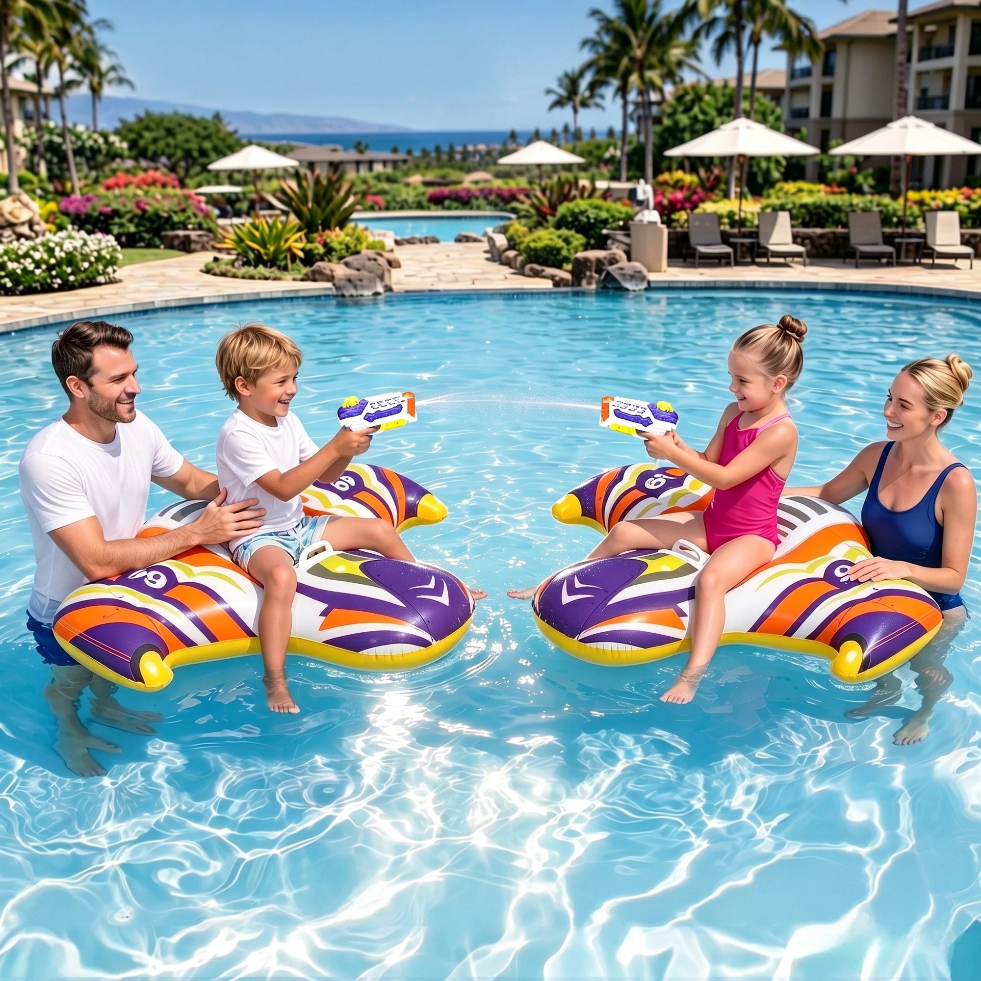 4 Bestway Spaceship Ride-On Pool Float Toy with Spray Gun 45kg Capacity Inflatable Water Cruiser - Multi, 4 of 7