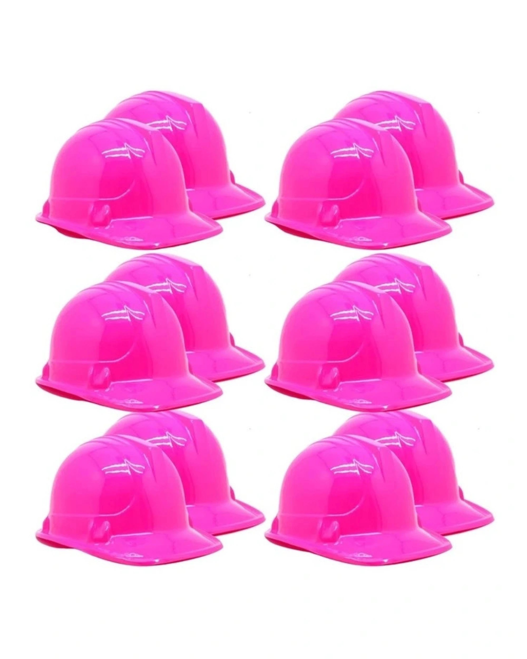 1 Br Costumes 12x Kids Builder Hats Construction Costume Party Helmet Safety Cap Childrens - Hot Pink, 1 of 3