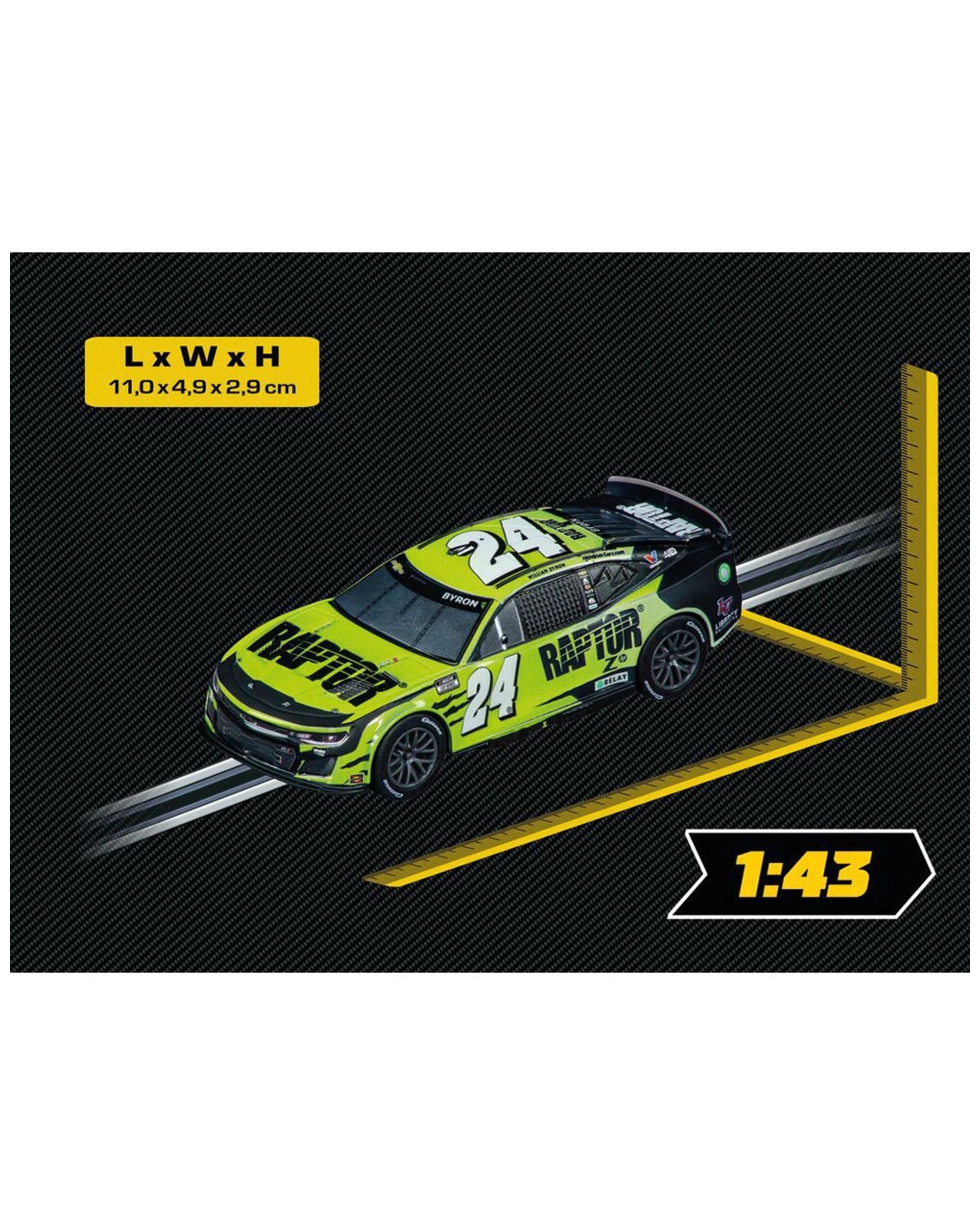 3 Carrera NASCAR Camaro NextGen ZL1 Hendrick Byron 1.43 Slot Car Licensed - Green, 3 of 3