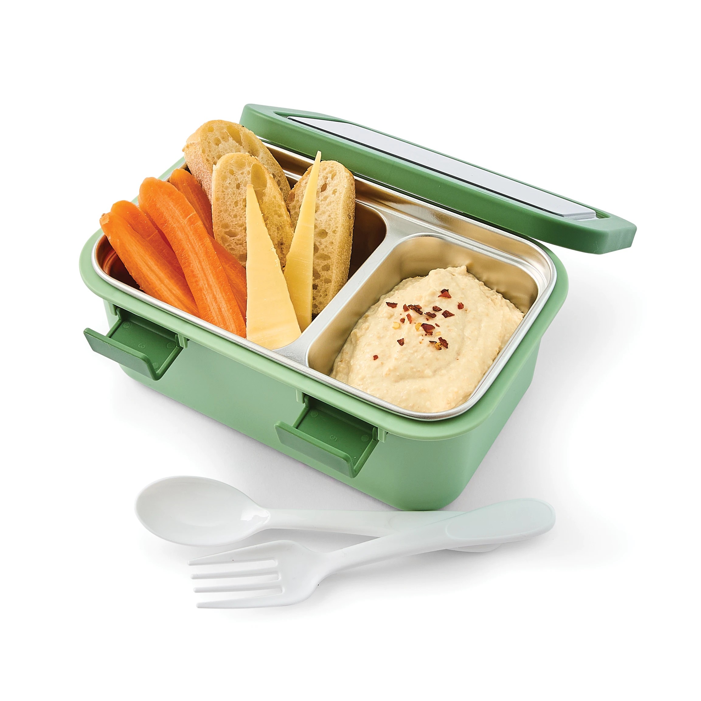 1 550ml Green Stainless Steel Lunch Box, 1 of 10