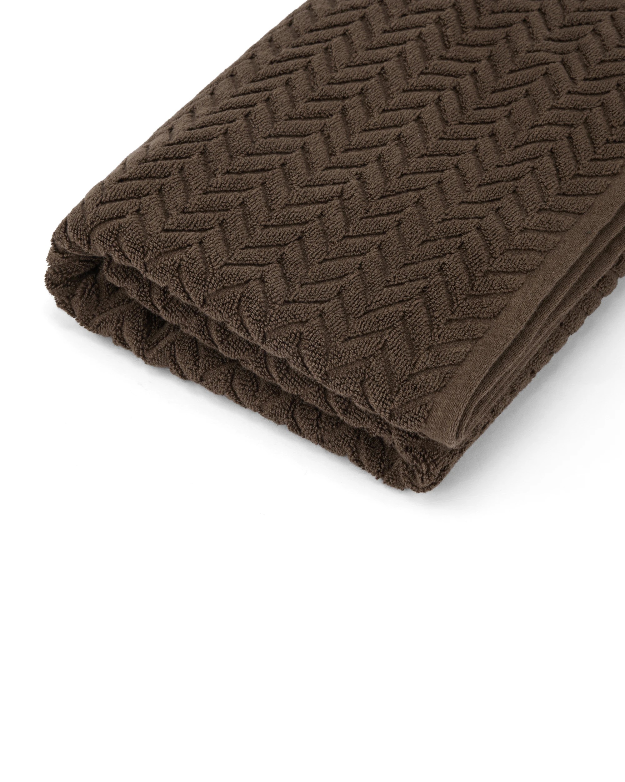 4 Chevron Cotton Bath Towel - Chocolate, 4 of 6
