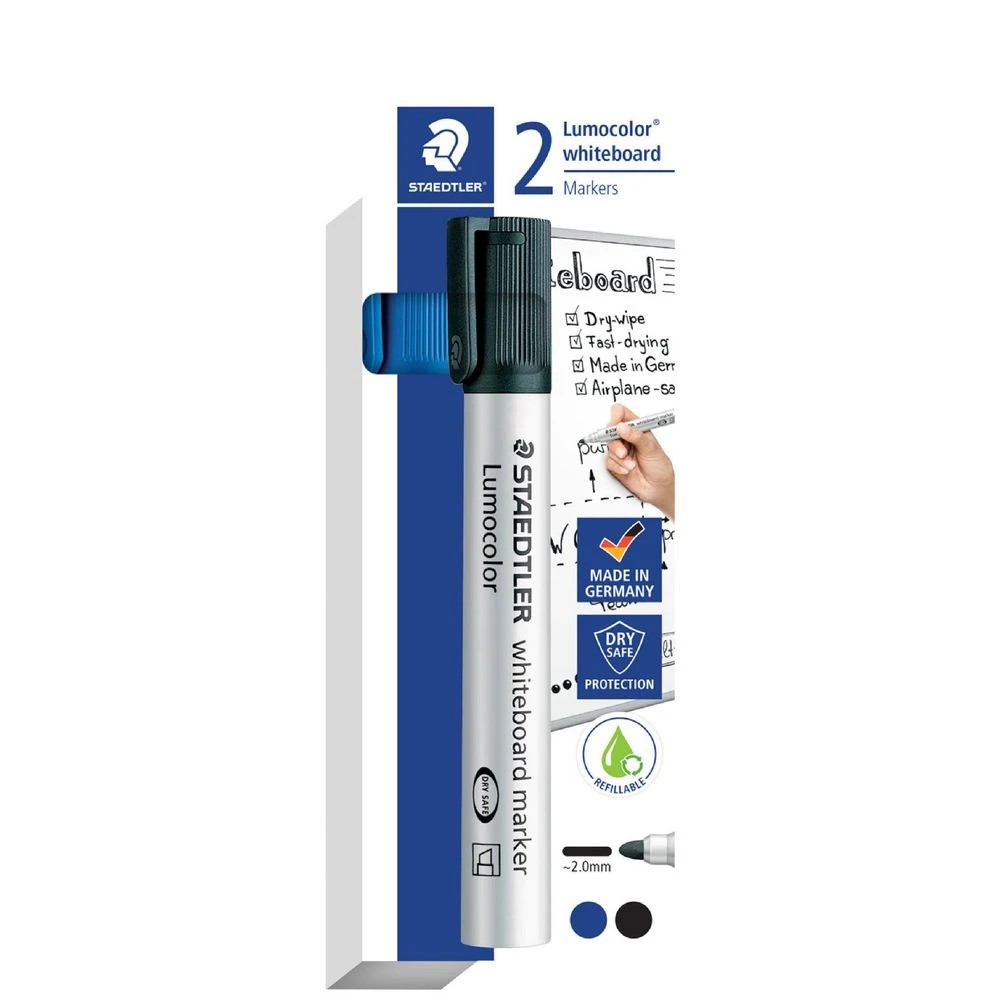 1 Staedtler Lumocolor Whiteboard Marker Bullet Assorted 2 Pack, 1 of 4