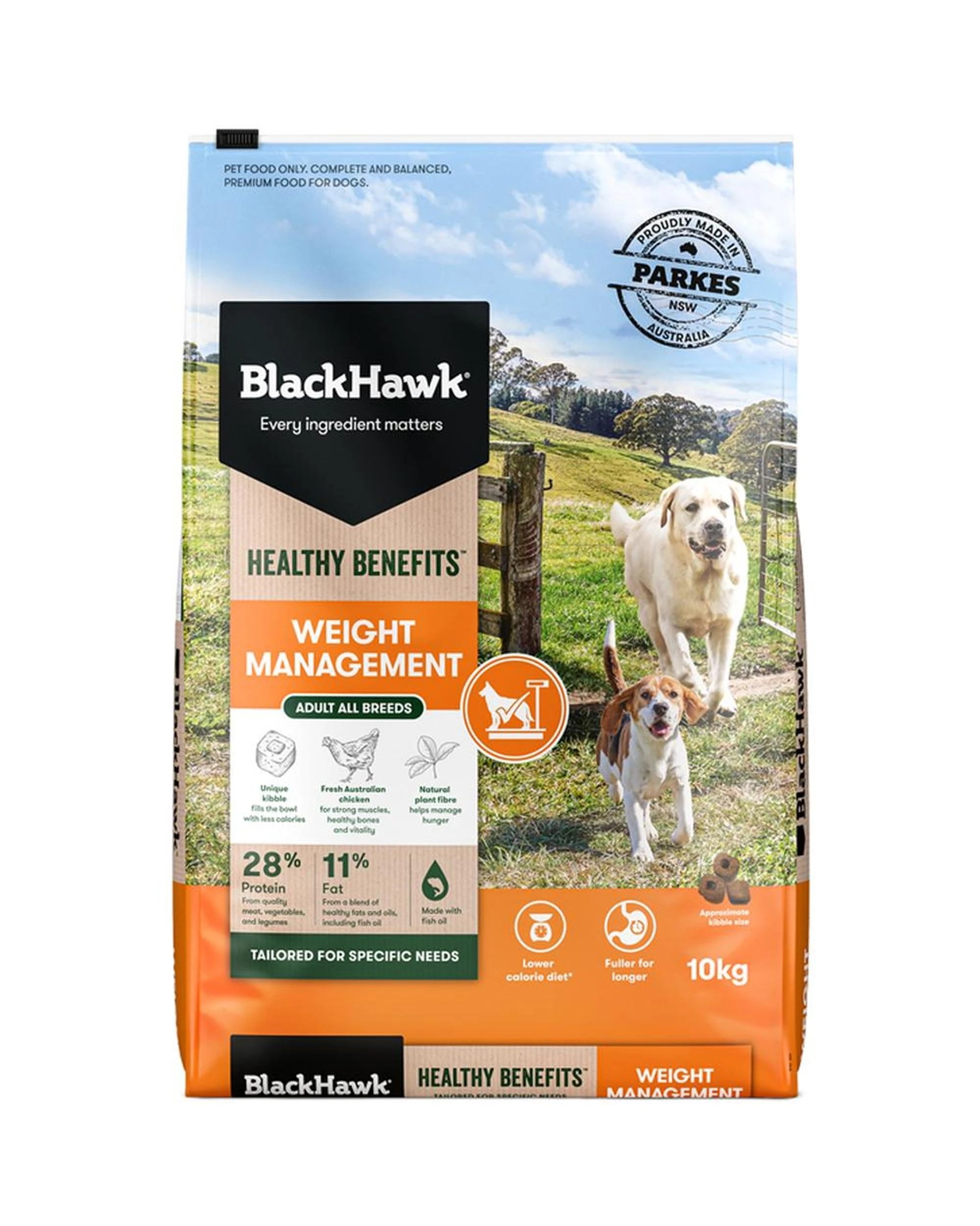 1 Black Hawk Healthy Benefits Weight Management Dry Adult Dog Food 10kg, 1 of 2