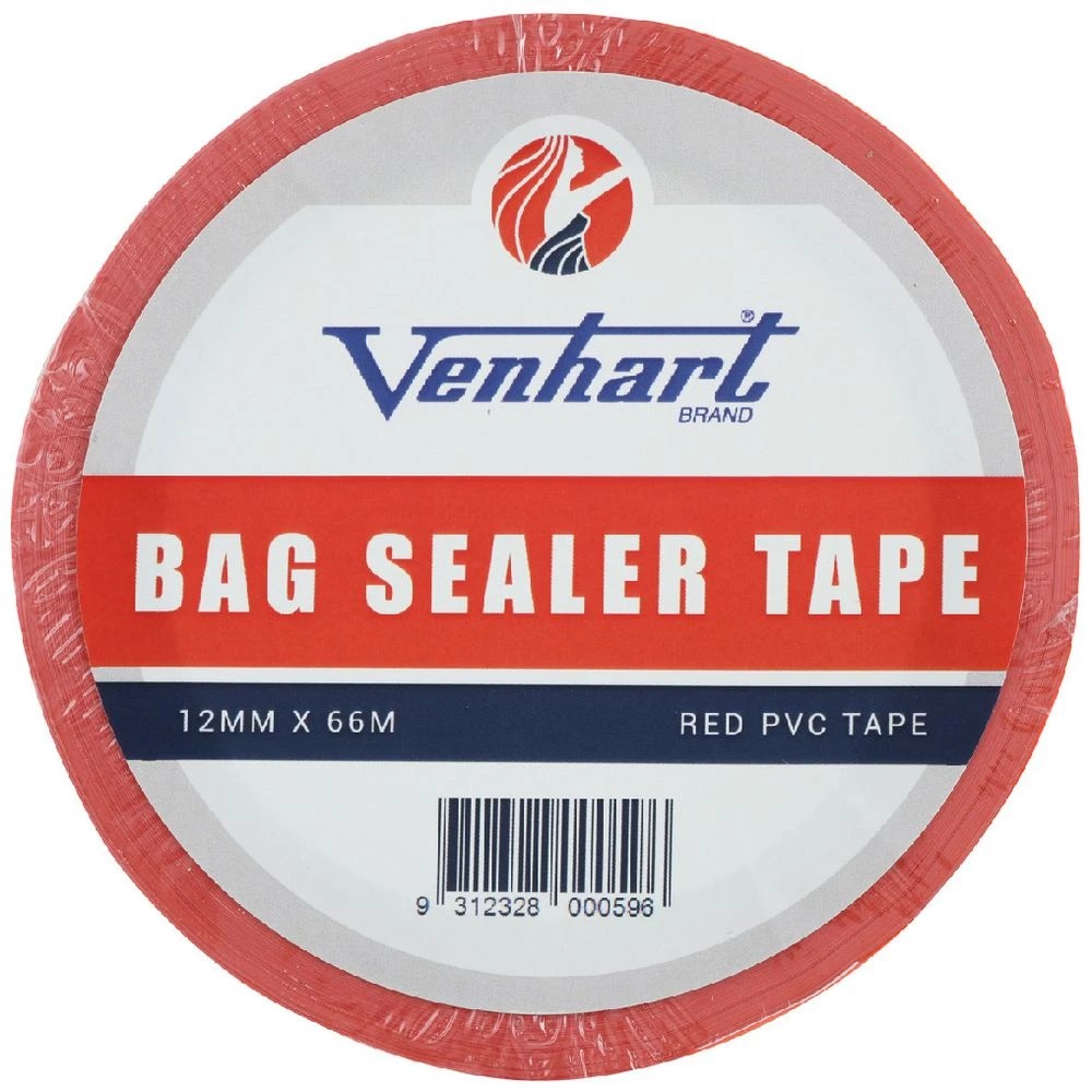 1 Venhart Bag Seal Tape 12mmx66m Red, 1 of 2