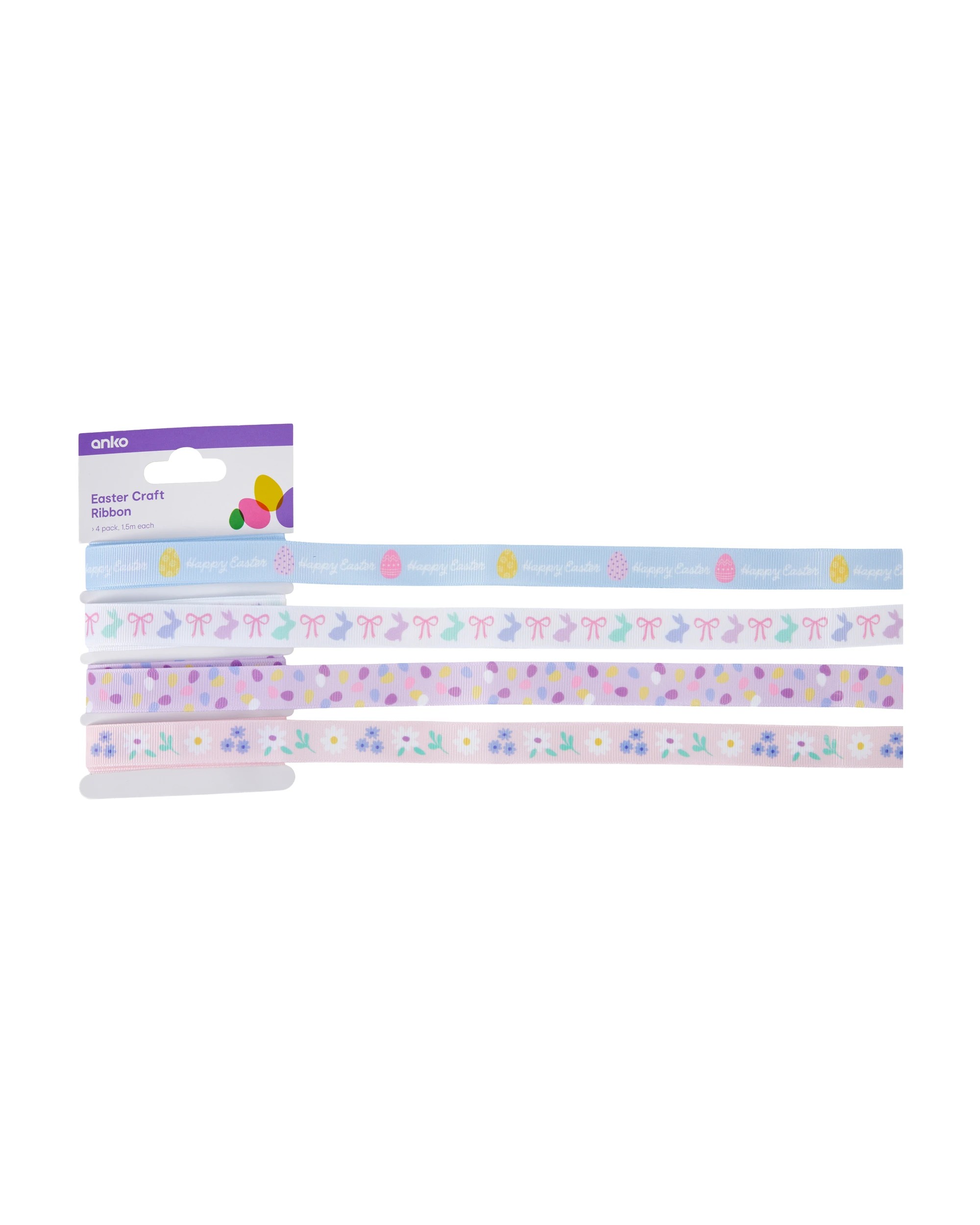 3 4 Pack Easter Craft Ribbon, 3 of 4
