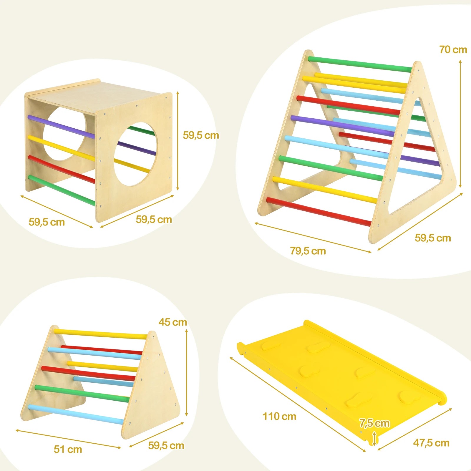 3 Costway Climb Playset 5 in 1 Slide Set Triangle Frame, 3 of 6