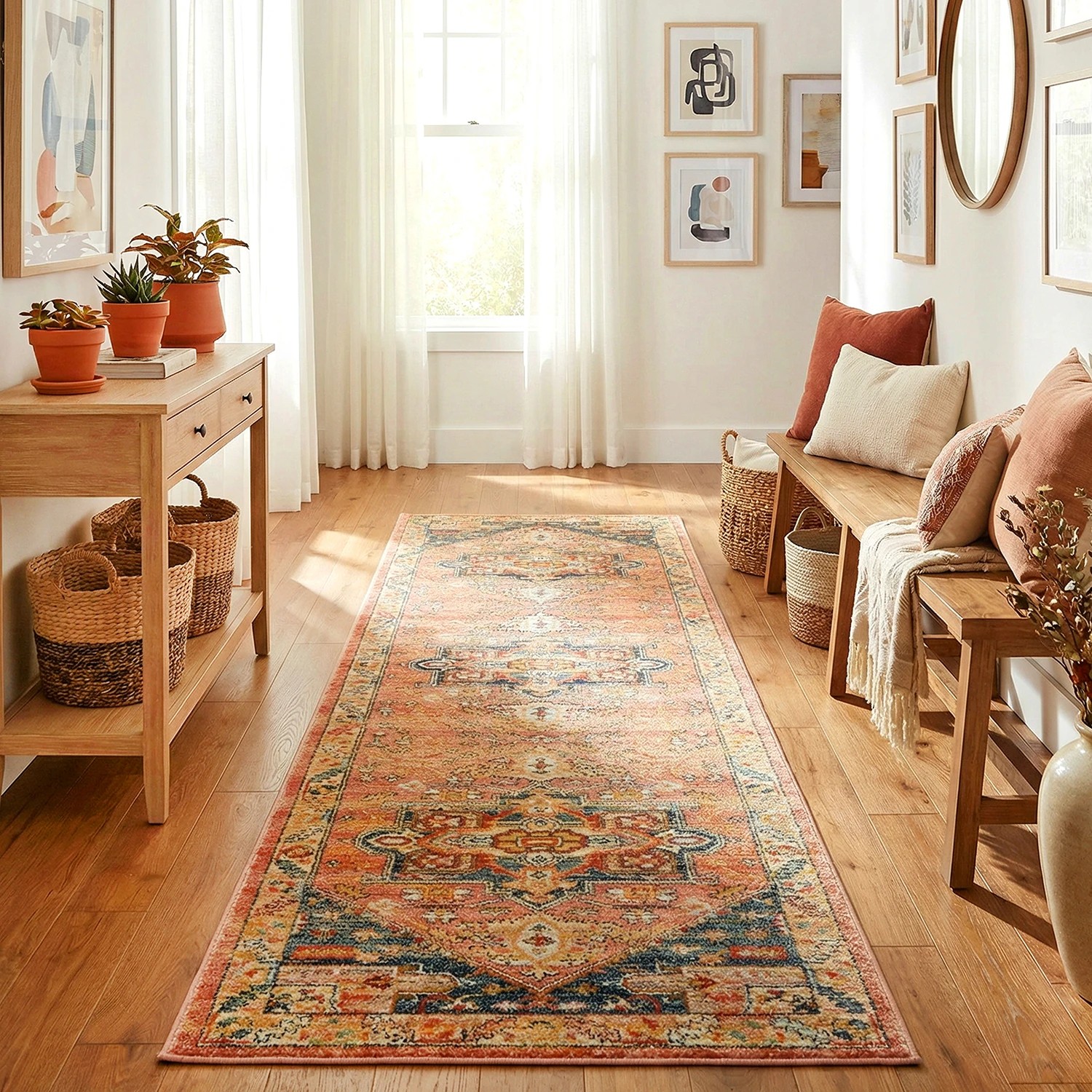 1 Common Ground Rugs Eterna 850 500x80cm - Extra Large Runner Power Loomed Pet Friendly Rug - Beige, 1 of 9