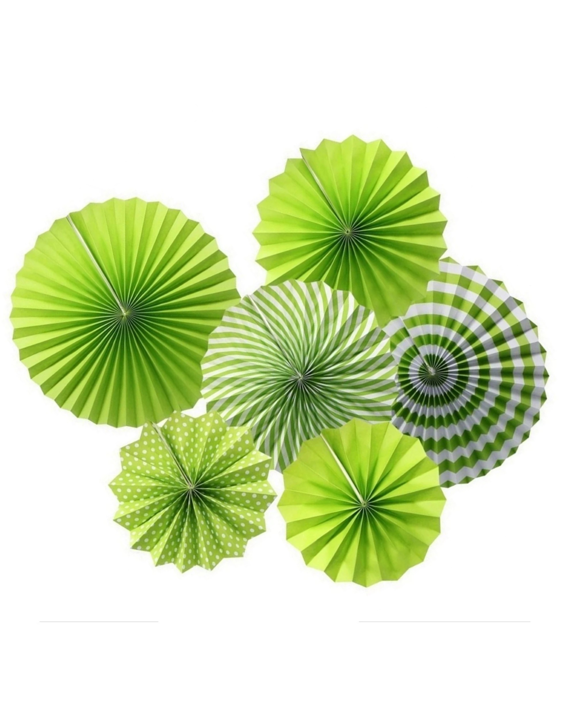 1 Partyrama Lime Paper Fan Decorations Pack of 6 - Green, 1 of 1
