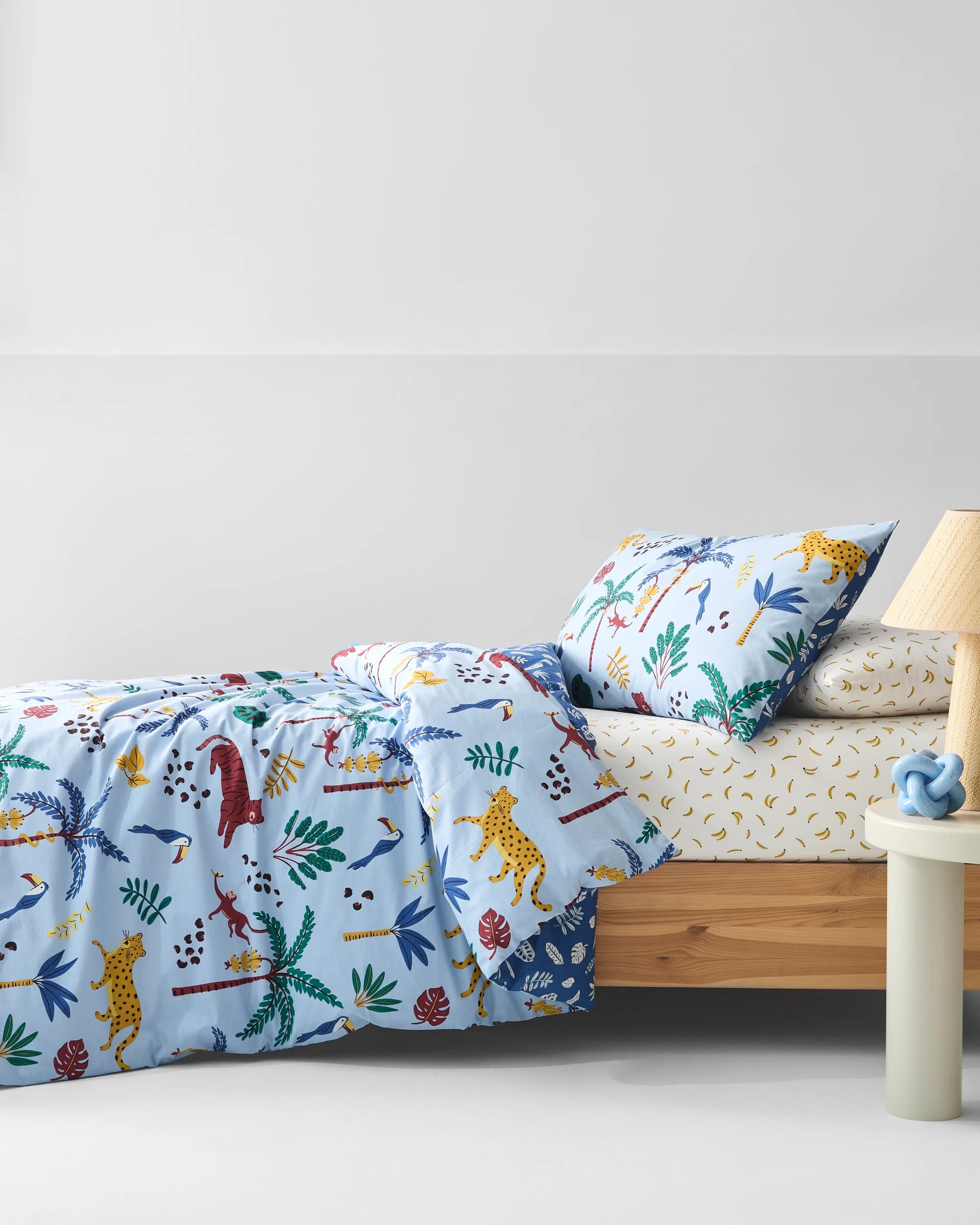 3 Target Arlen Jungle Australian Cotton Kids Quilt Cover Set - Single Bed - Blue, 3 of 9