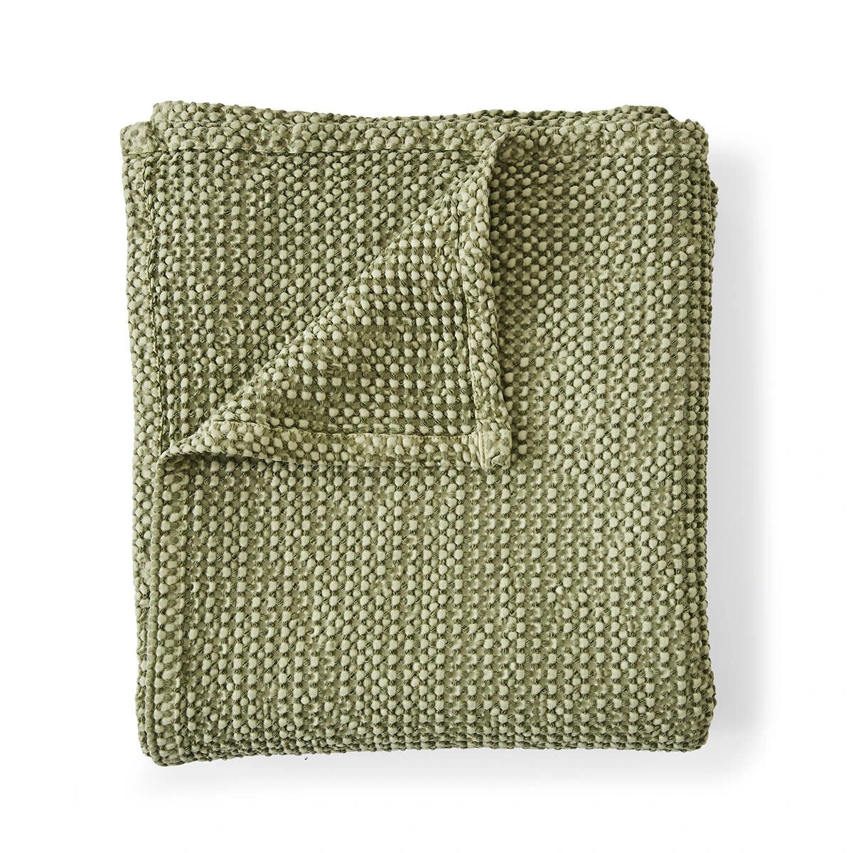 4 Stonewashed Cotton Waffle Throw - Fern, 4 of 7