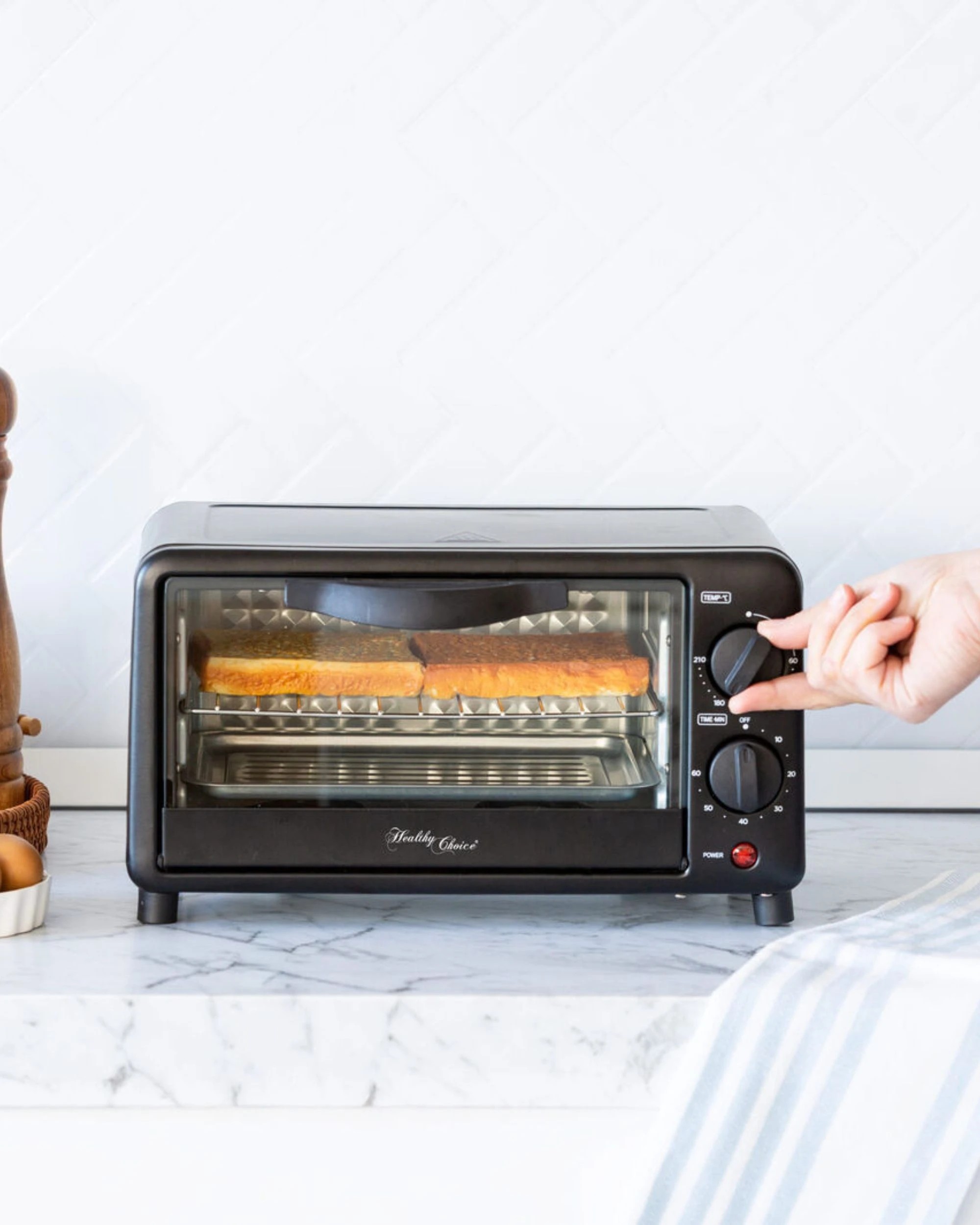 6 Healthy Choice 10L PFAS-Free Multi-Function Electric Toaster Oven with 2 Shelves, 6 of 6