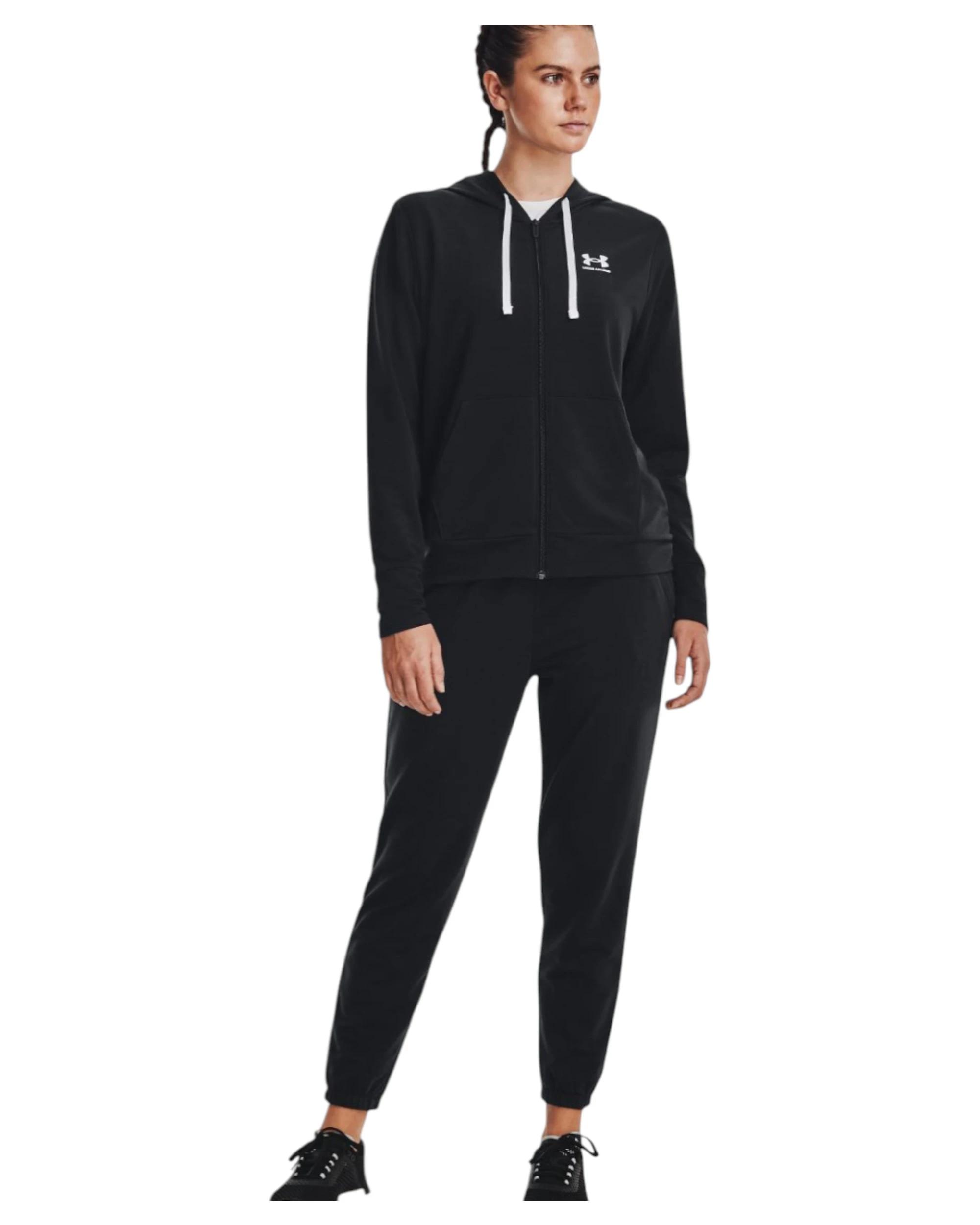 6 Under Armour Womens Rival Terry Jogger Black Athletic Trackies BLACK, 6 of 6
