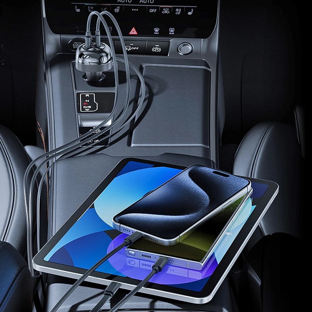 4 Comsol 3 in 1 Retractable Car Charger, 4 of 5
