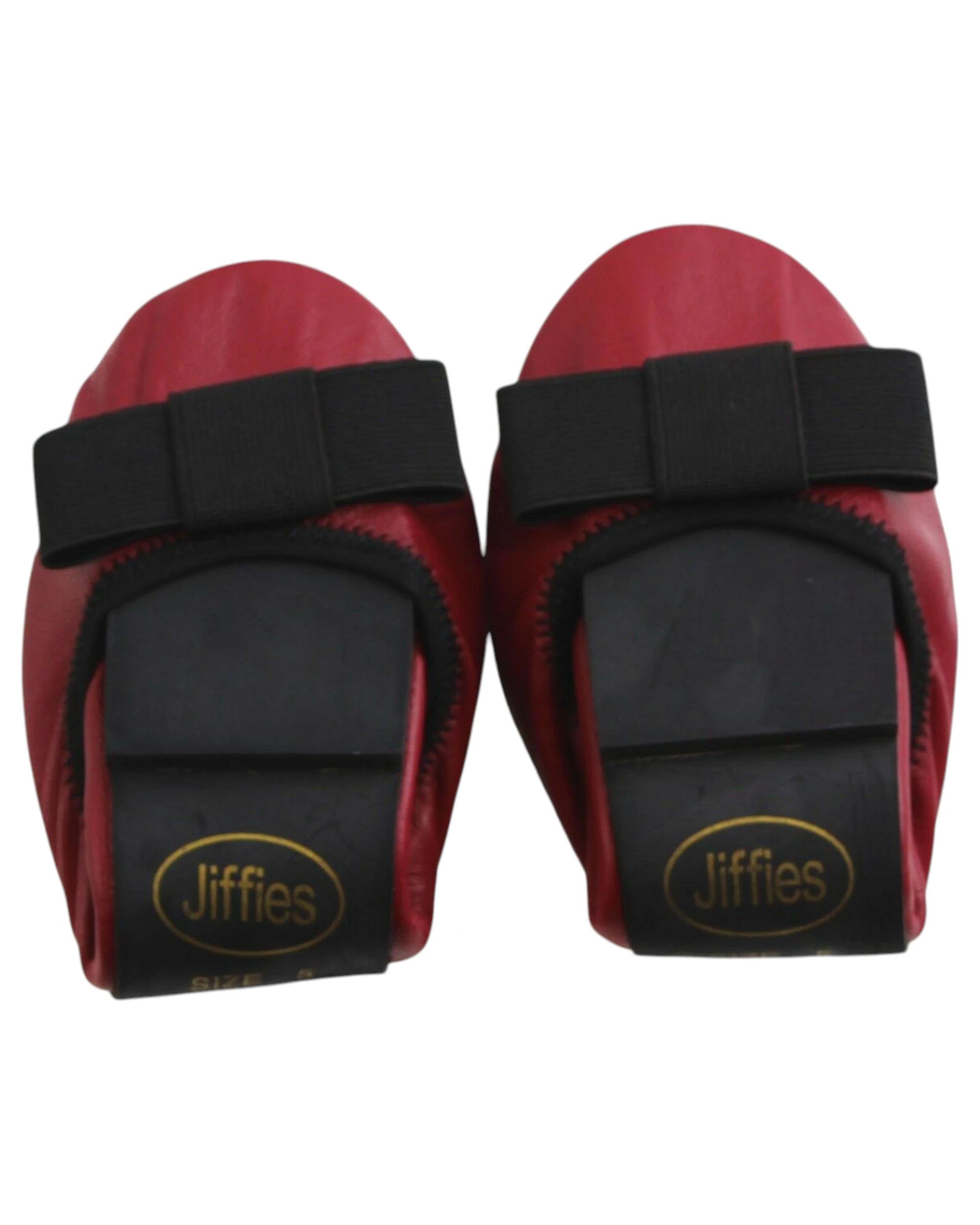 1 Jiffies Leather Ballet Louise Womens Dance Flats Shoes RED, 1 of 1
